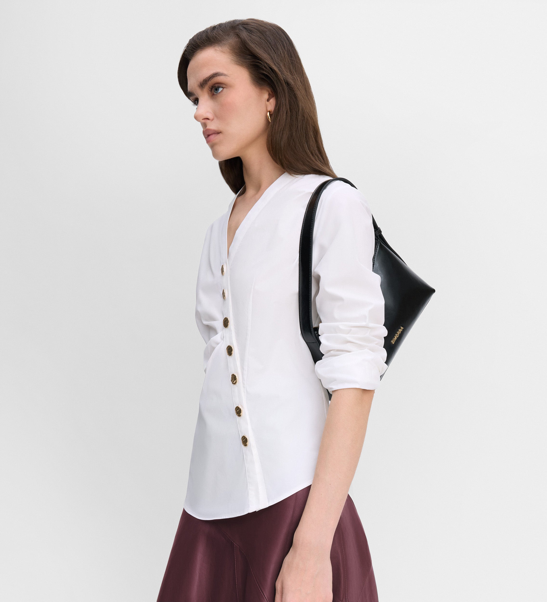 Button-down fitted blouse