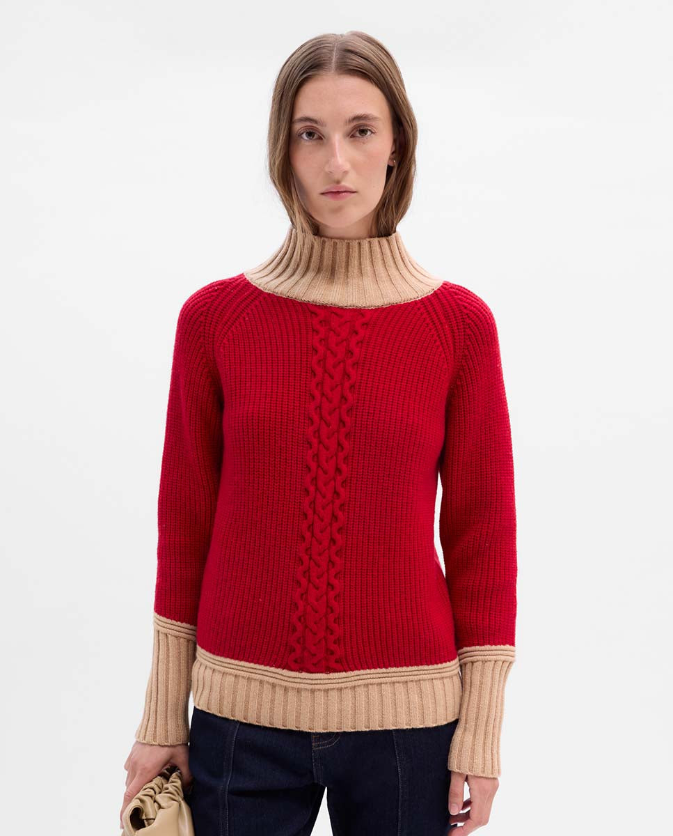 Pull bicolore à huit motifs