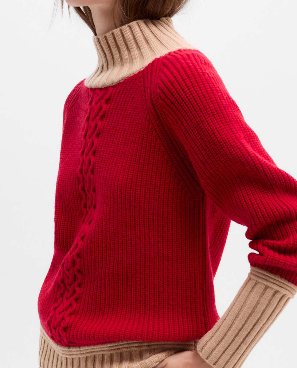 Pull bicolore à huit motifs