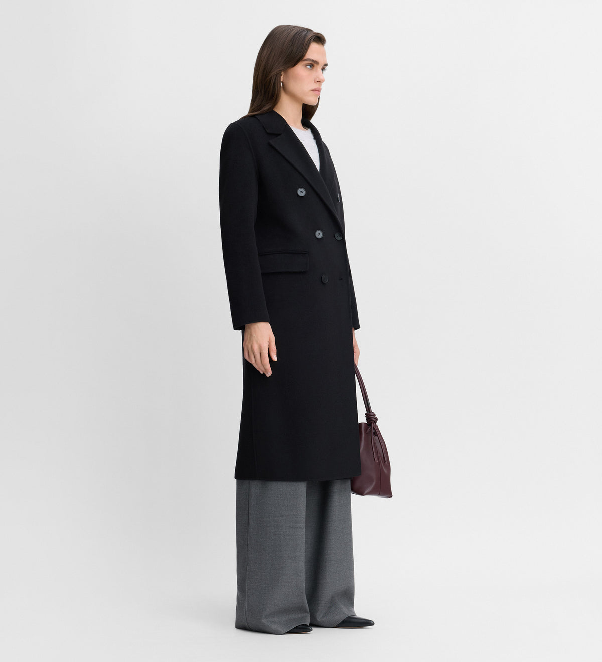 Manteau long double face