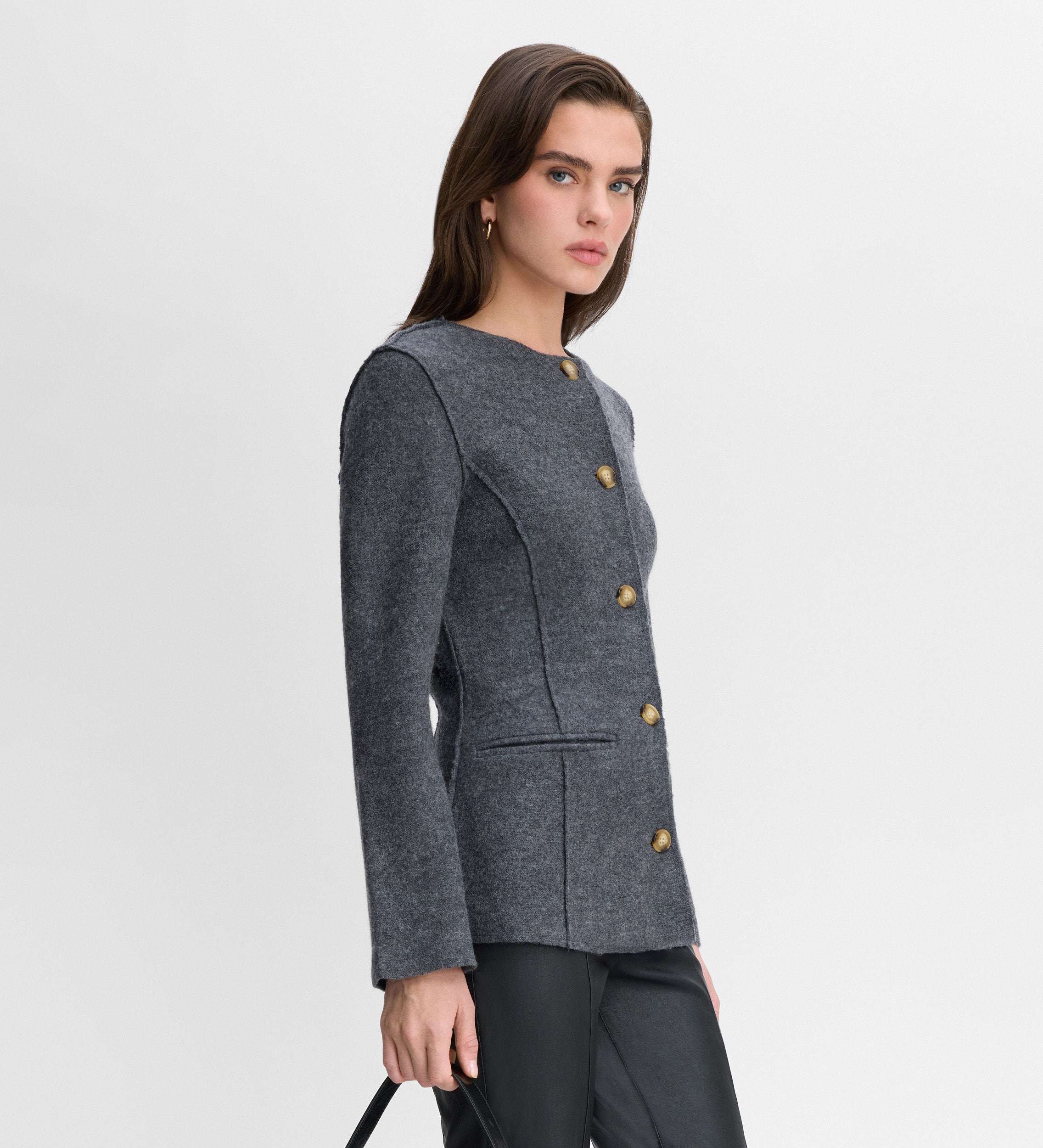 Chaqueta lana botones