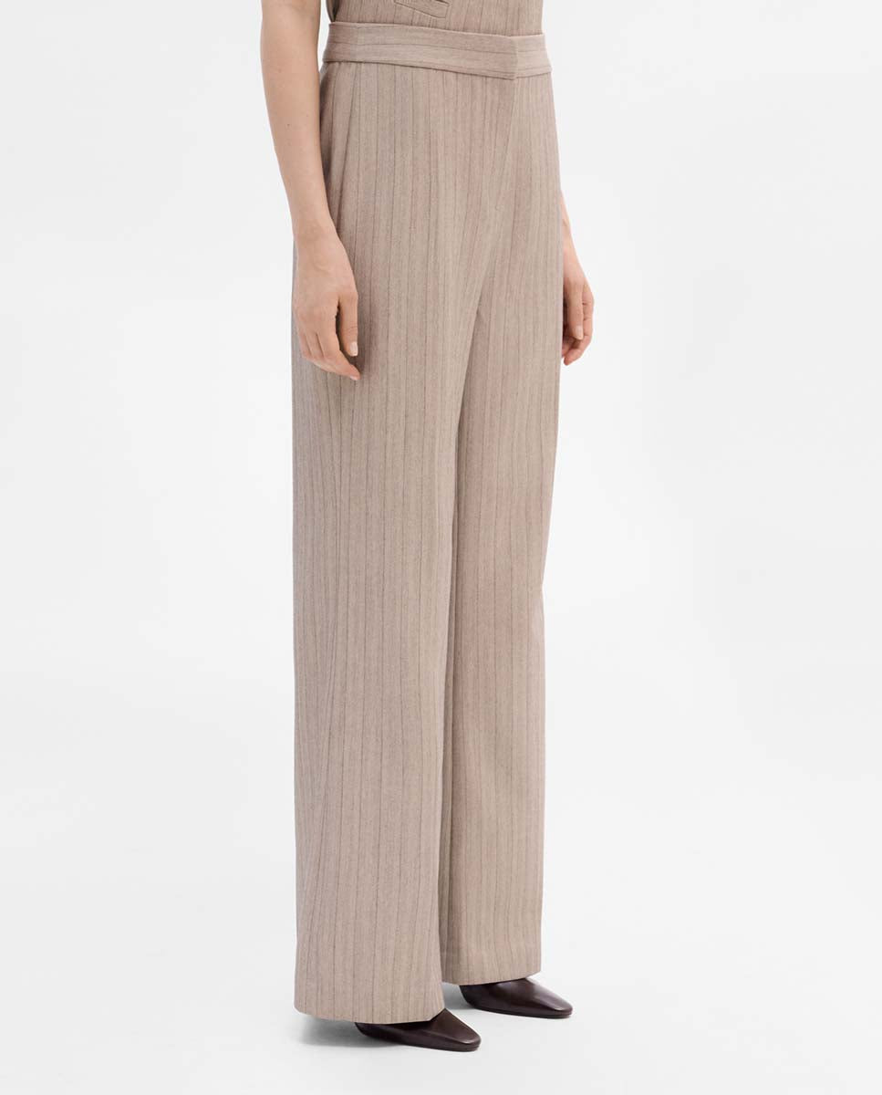 Pantalon rayé à jambes larges