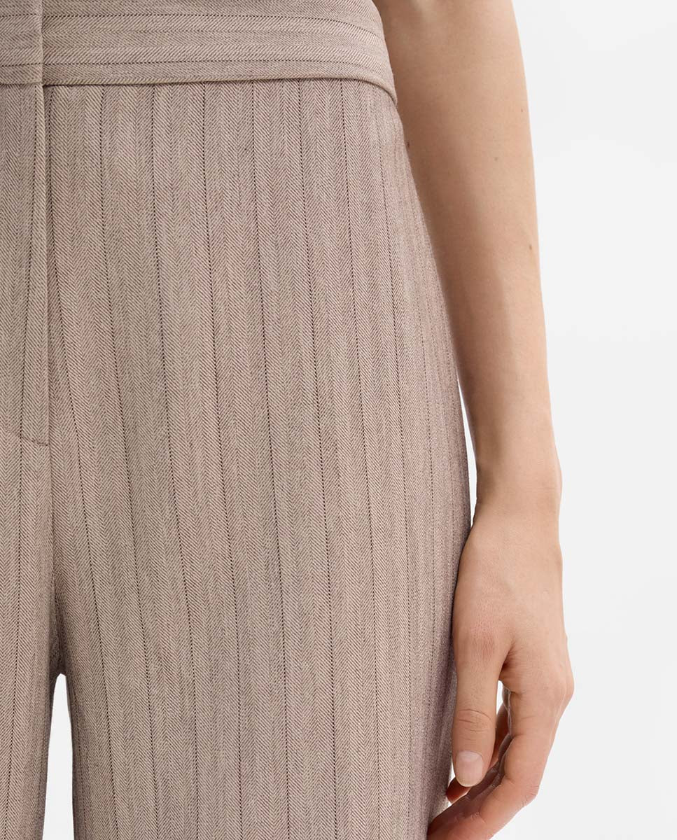 Pantalon rayé à jambes larges