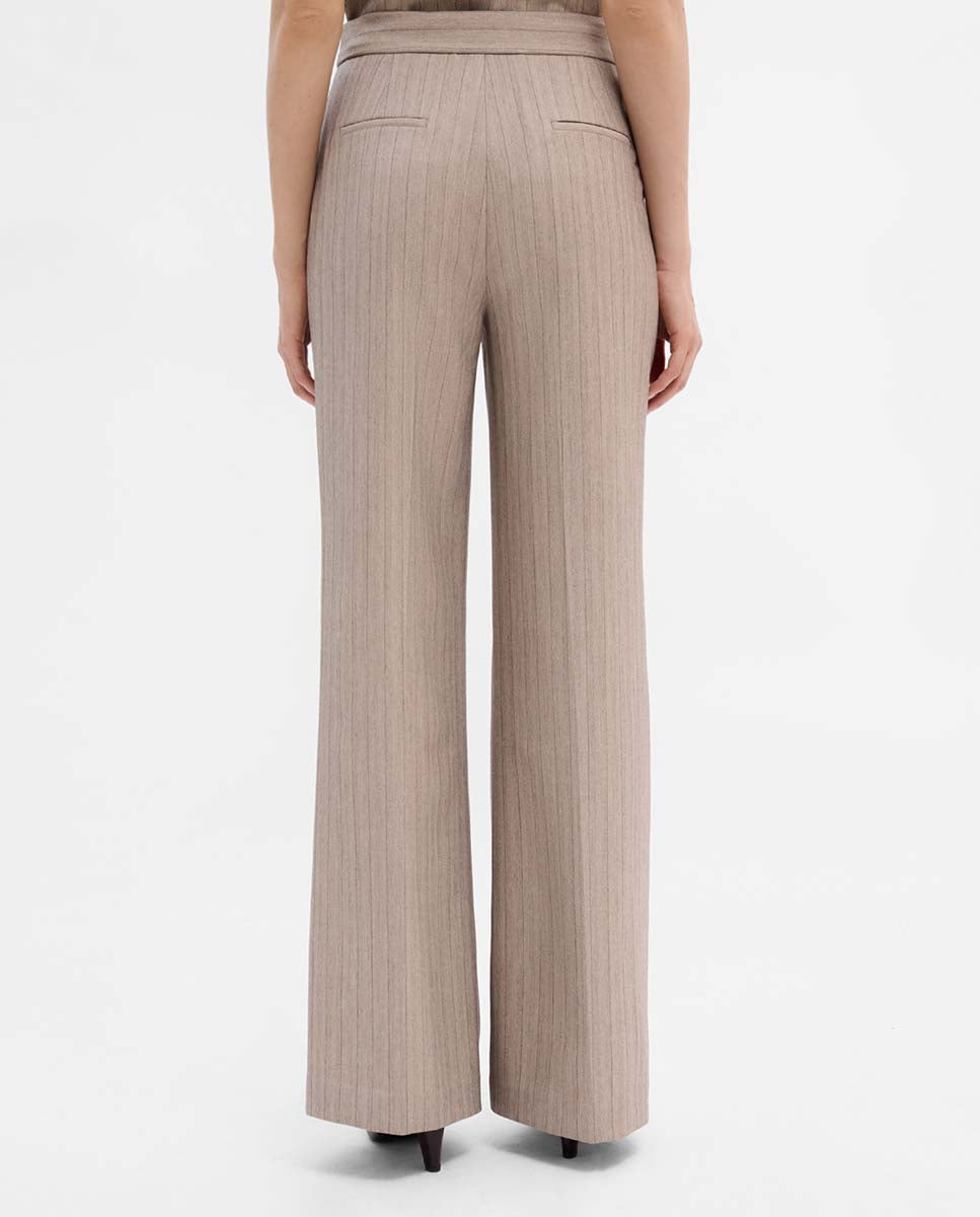 Pantalon rayé à jambes larges