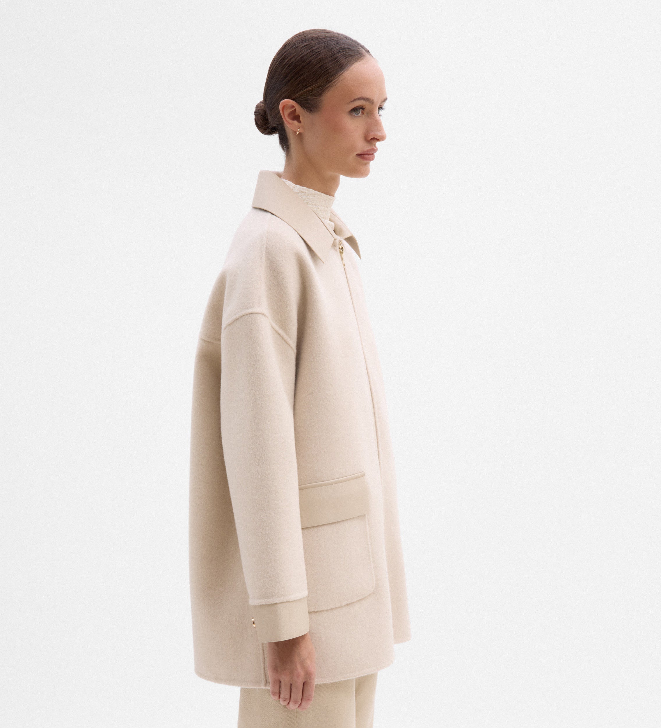 Veste laine bi-matière