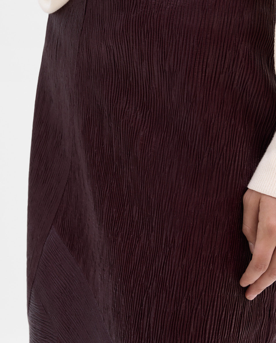 Textured midi skirt