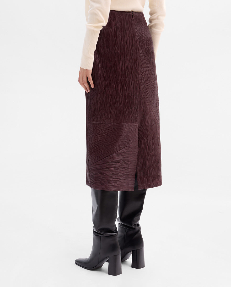 Textured midi skirt