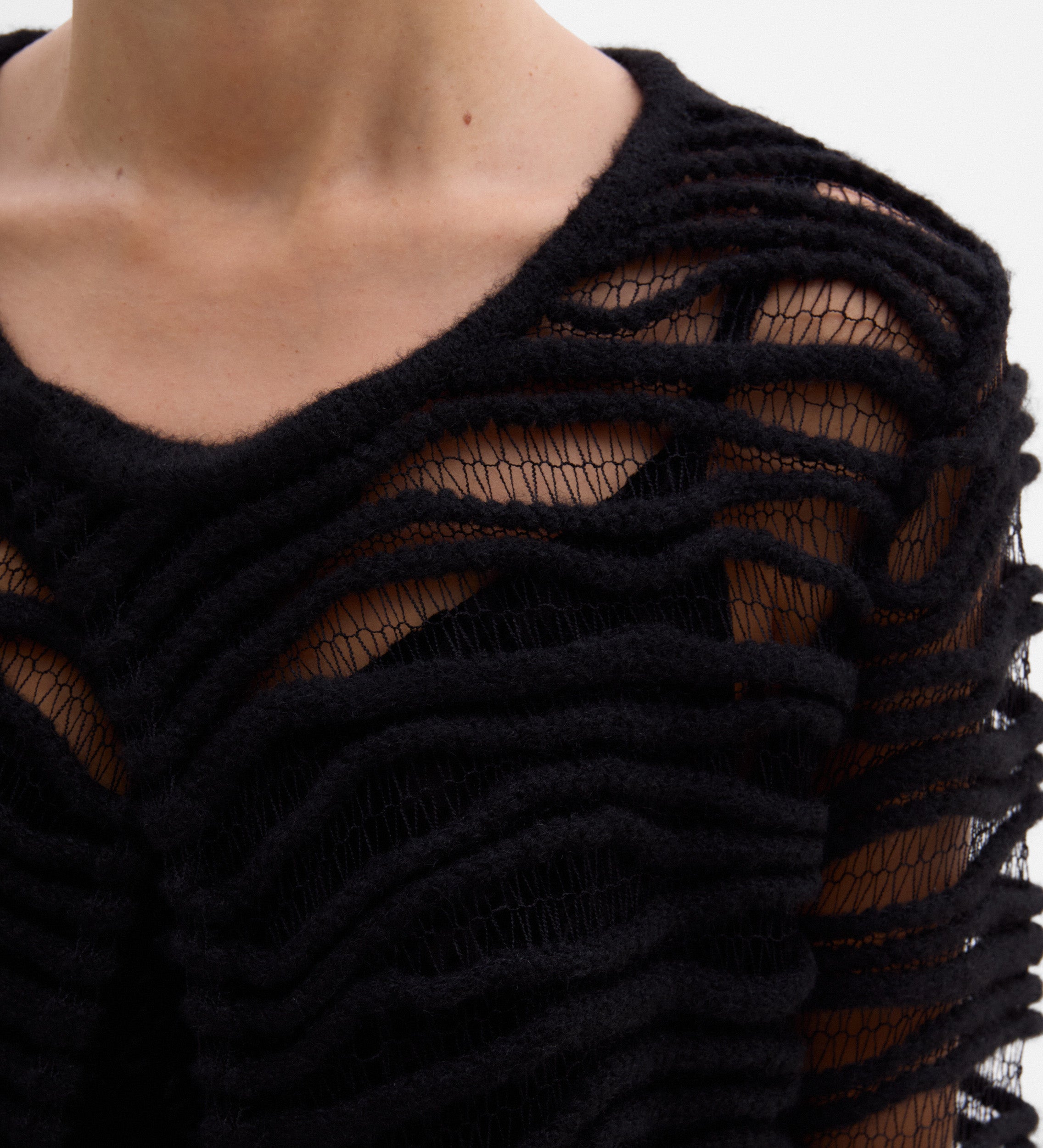 Longue redingote maille fantaisie