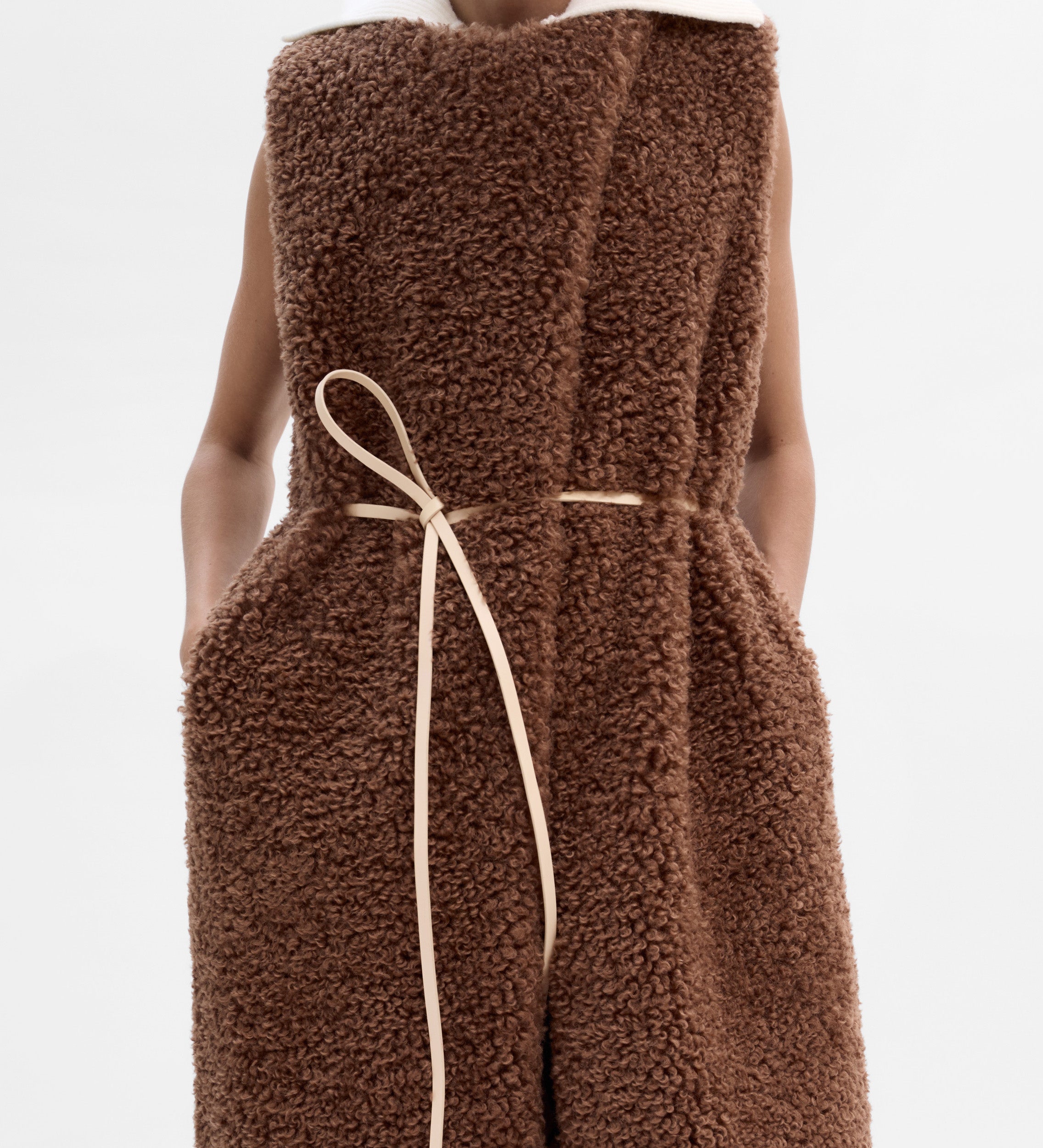 Gilet long peau mouton
