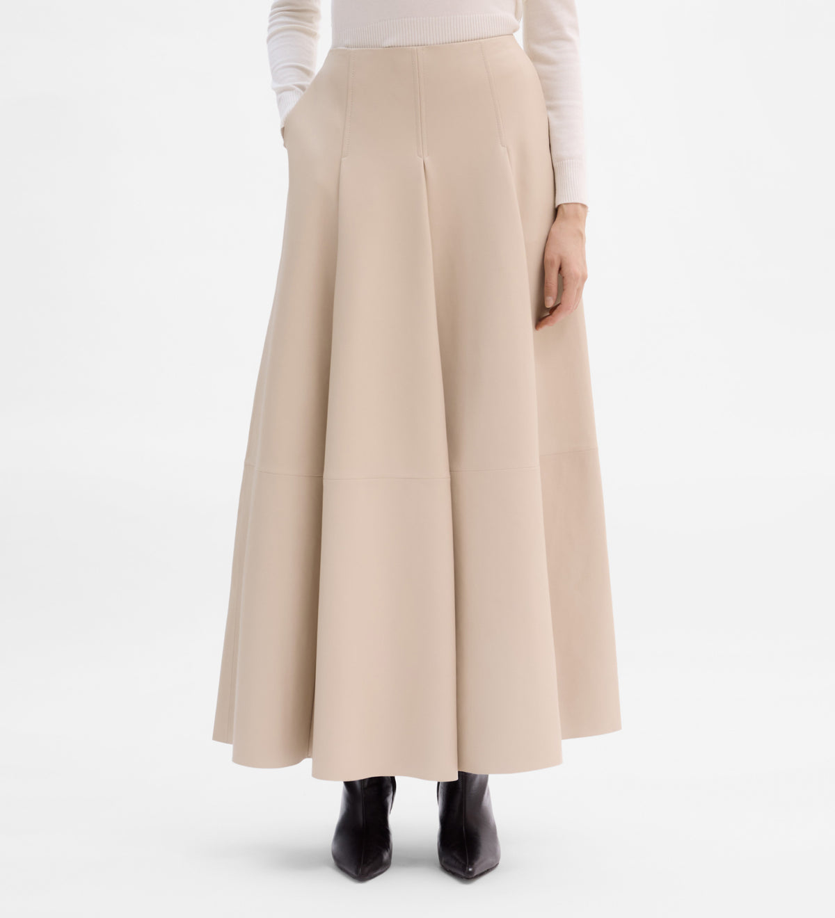 Flared napa skirt