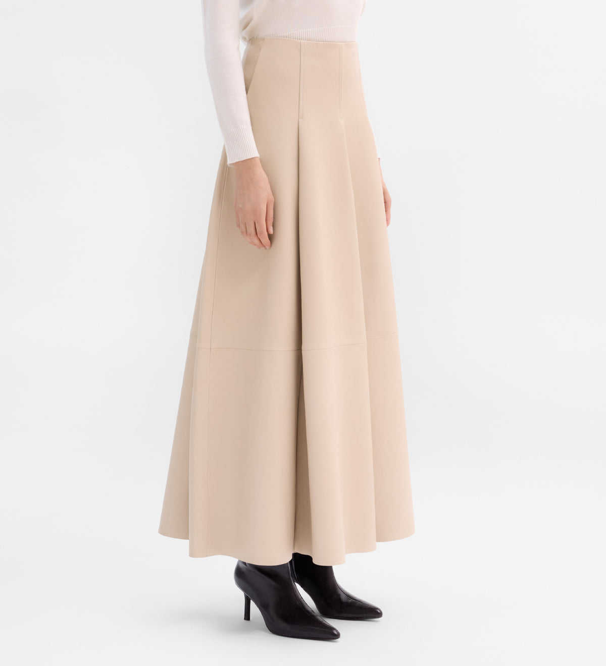 Flared napa skirt