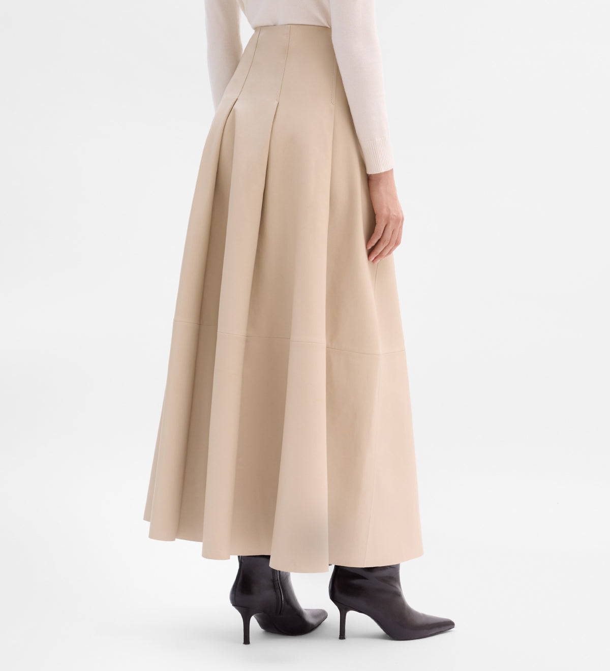 Flared napa skirt
