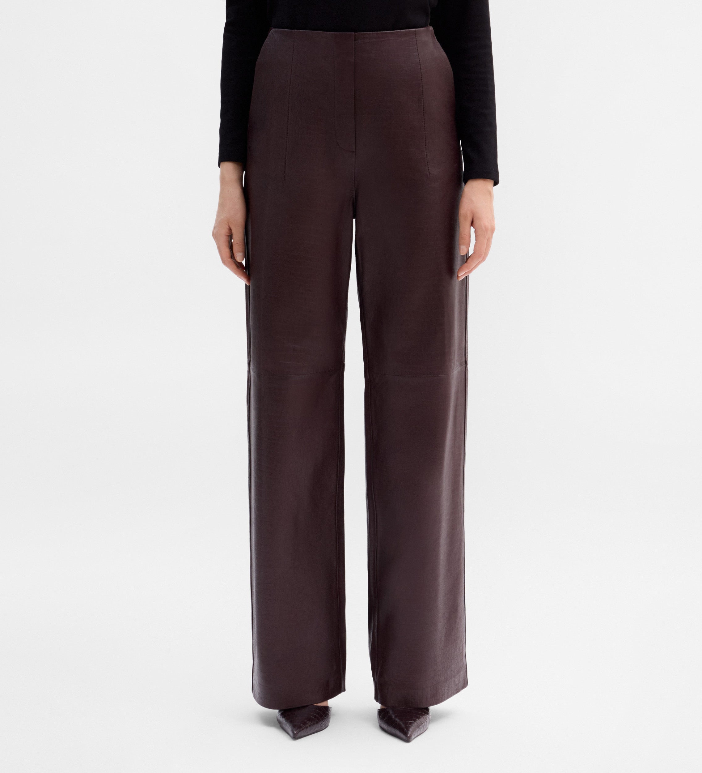 Embossed leather pants