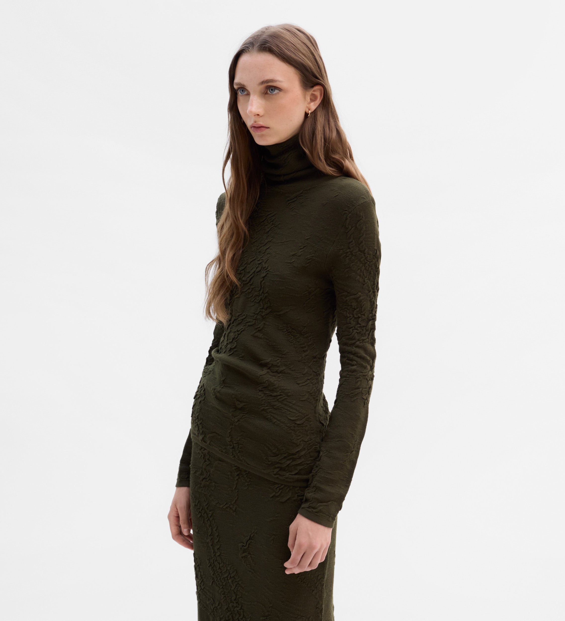 Textured turtleneck sweater