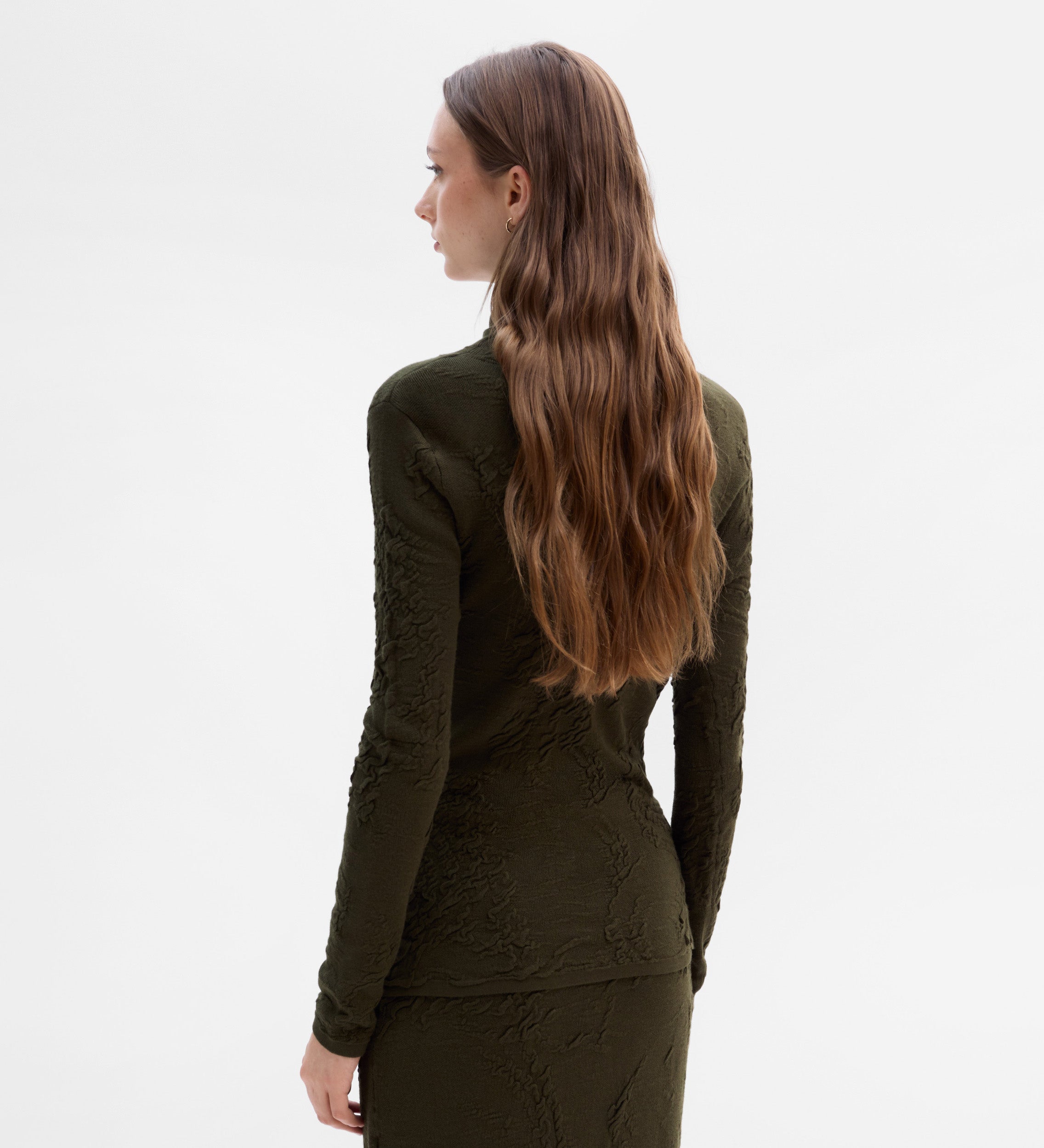 Textured turtleneck sweater