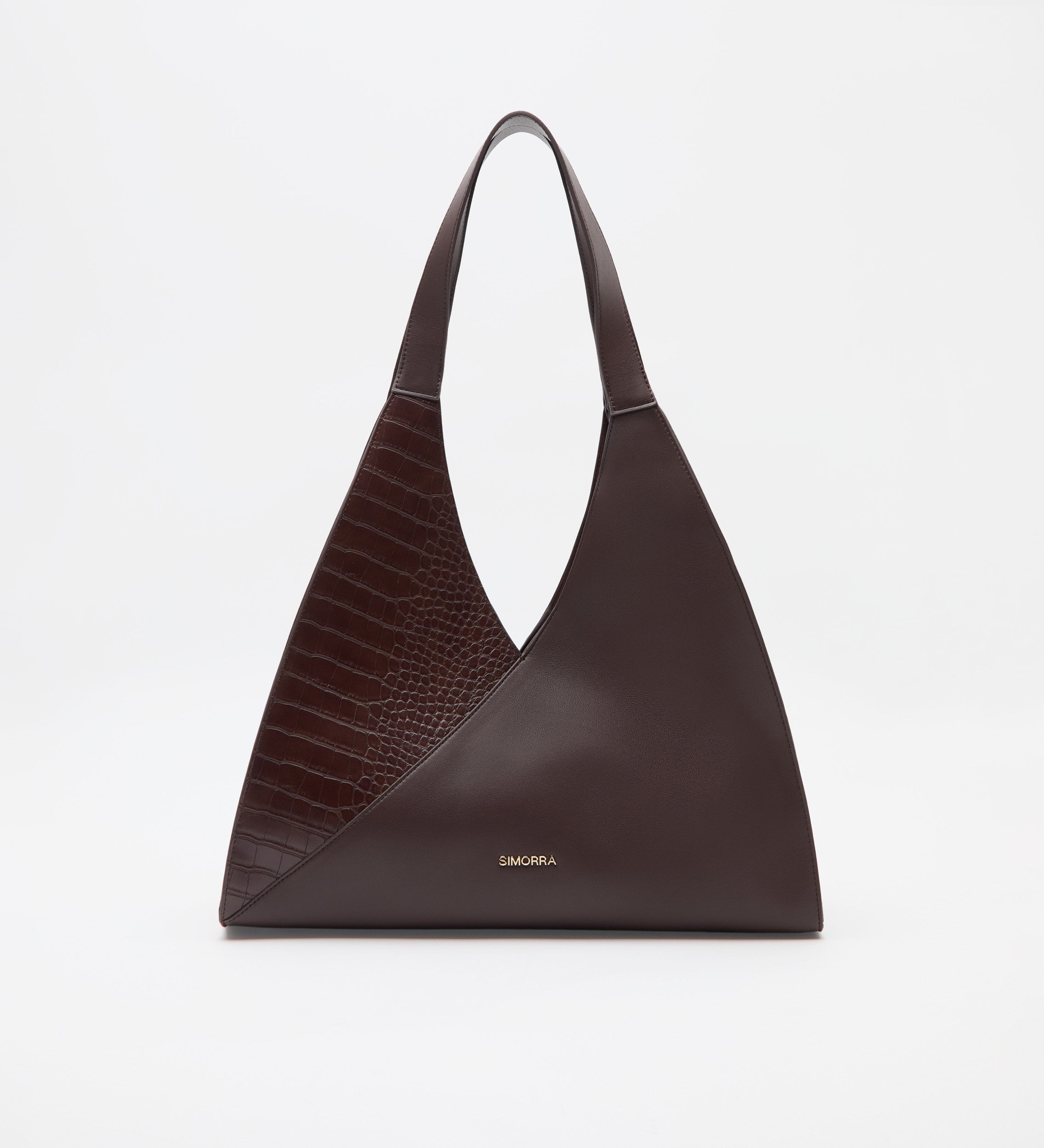 Combined leather shopper bag