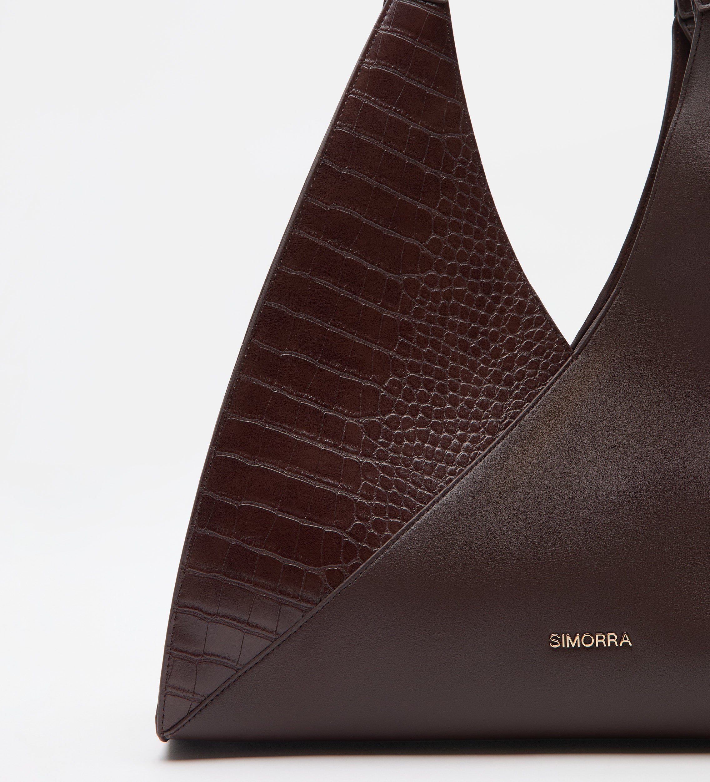 Combined leather shopper bag
