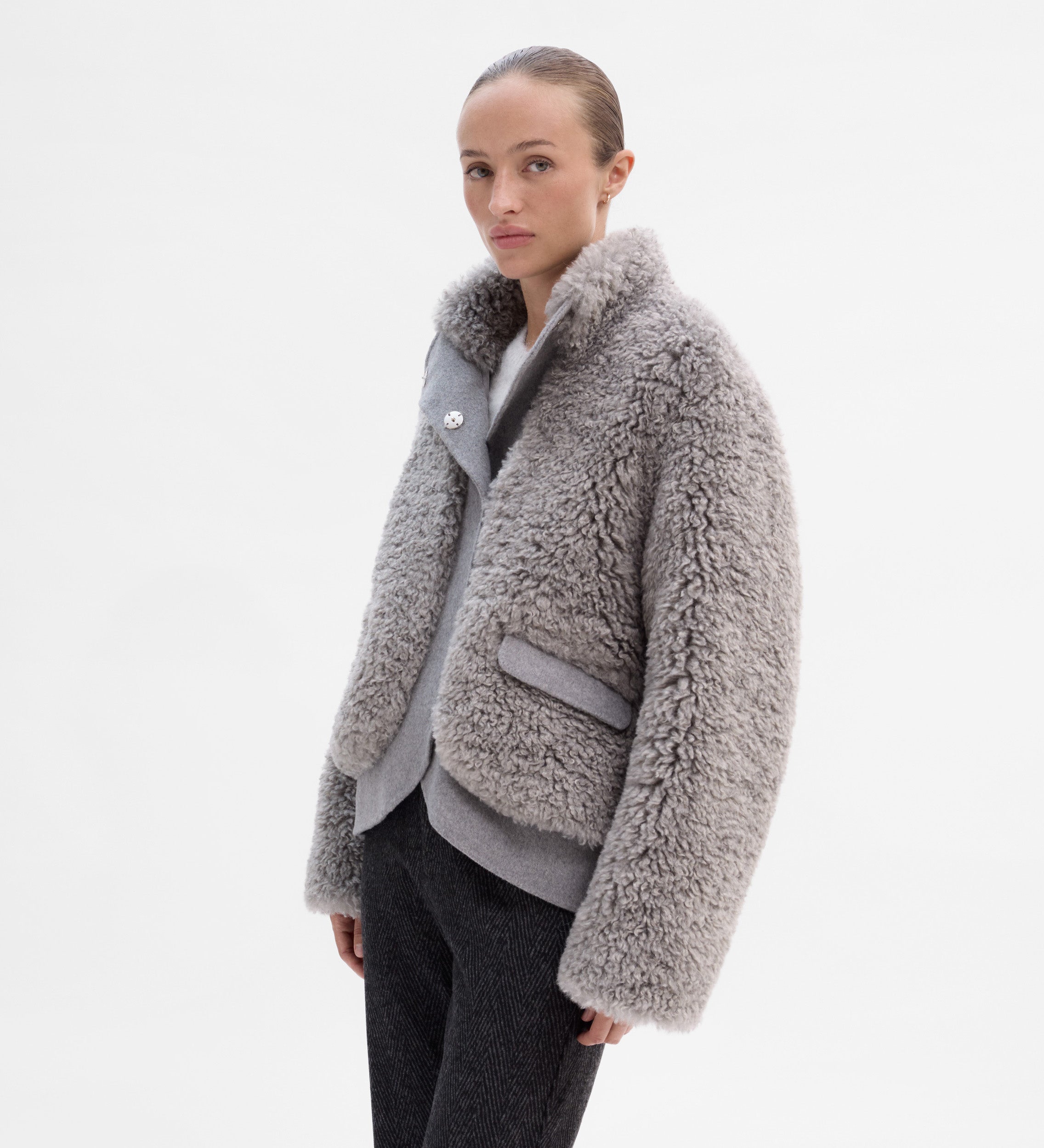 Sheepskin bomber jacket
