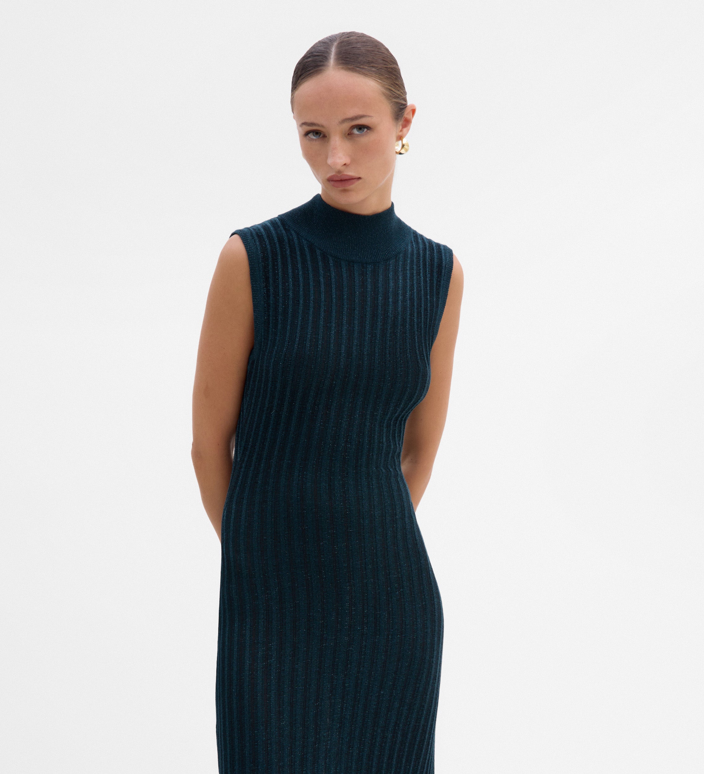 Robe maille métallisée