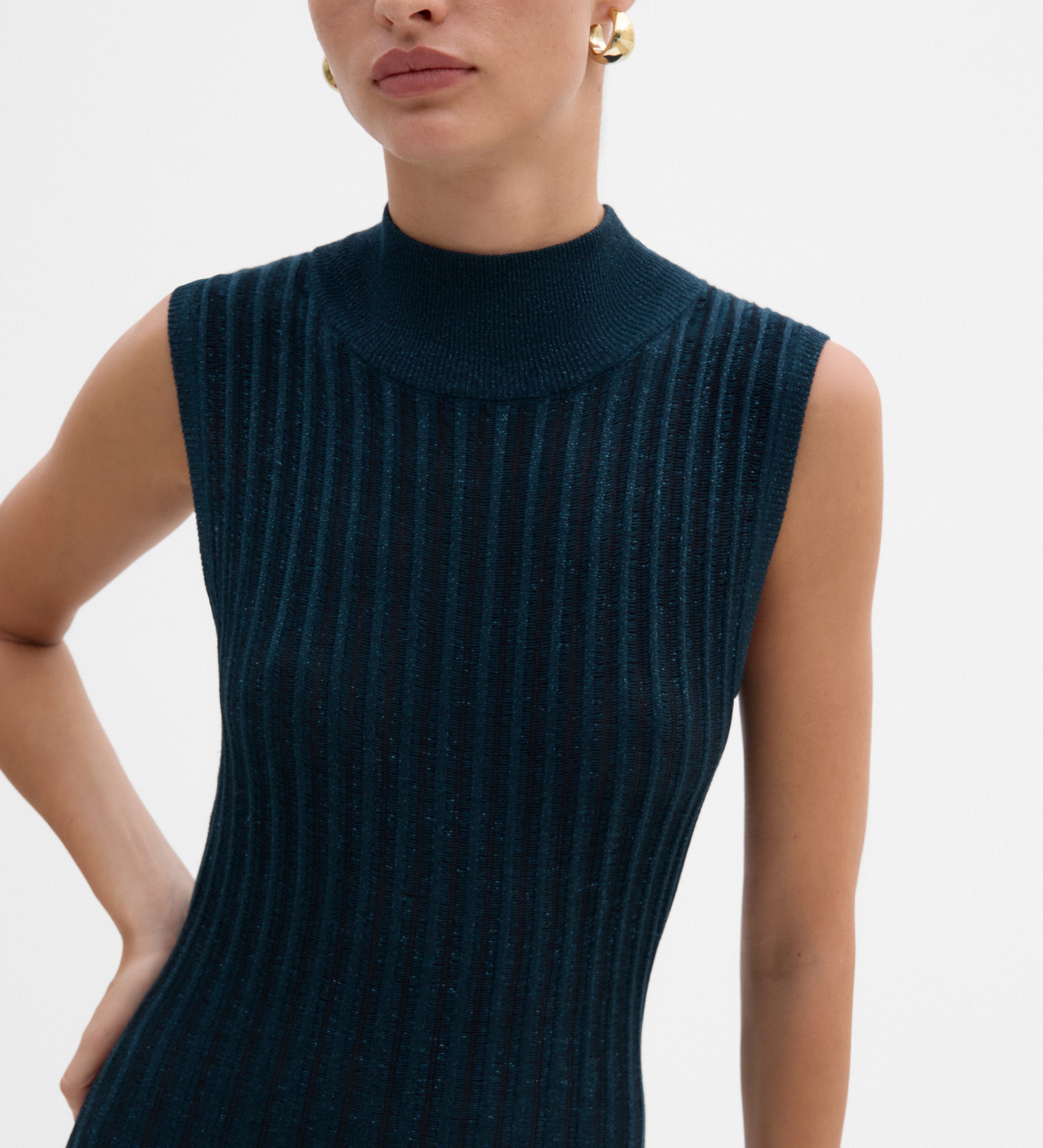 Robe maille métallisée