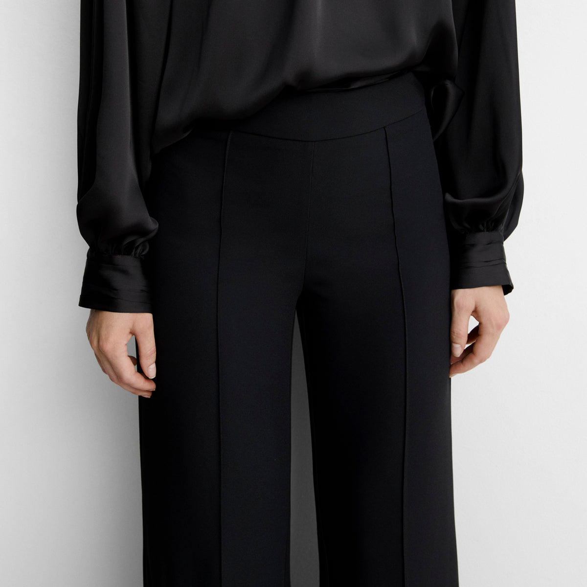 High-waisted flared pants