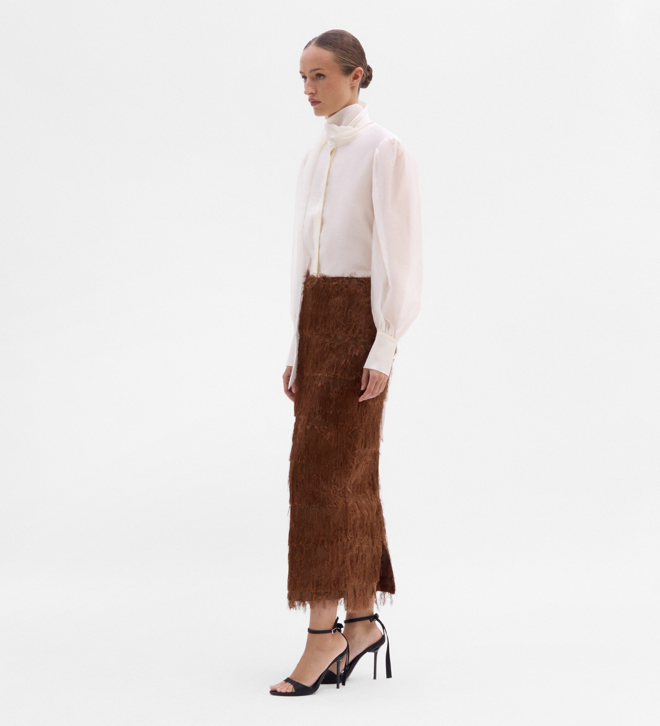 Falda midi textura