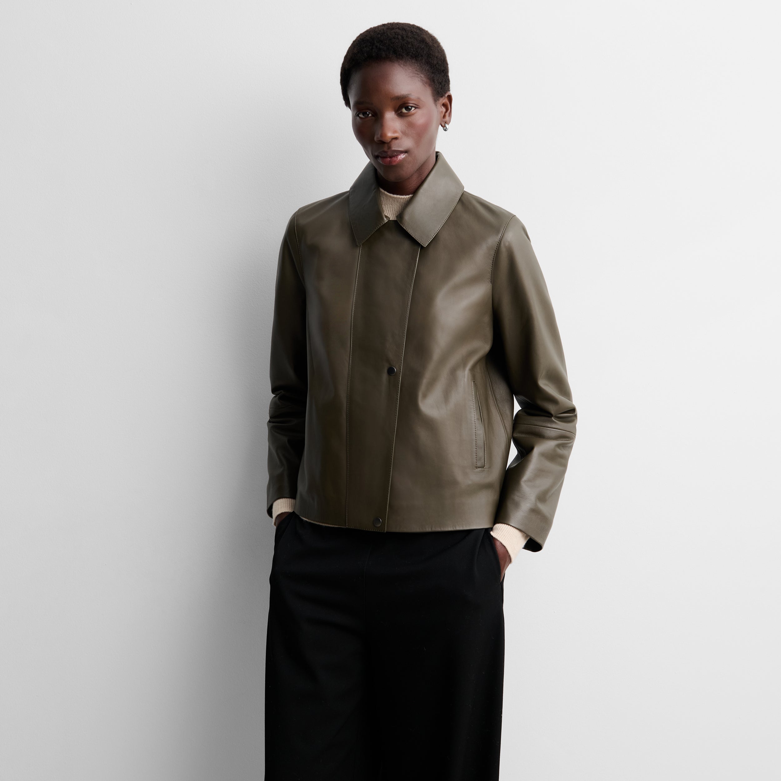 Veste courte en similicuir