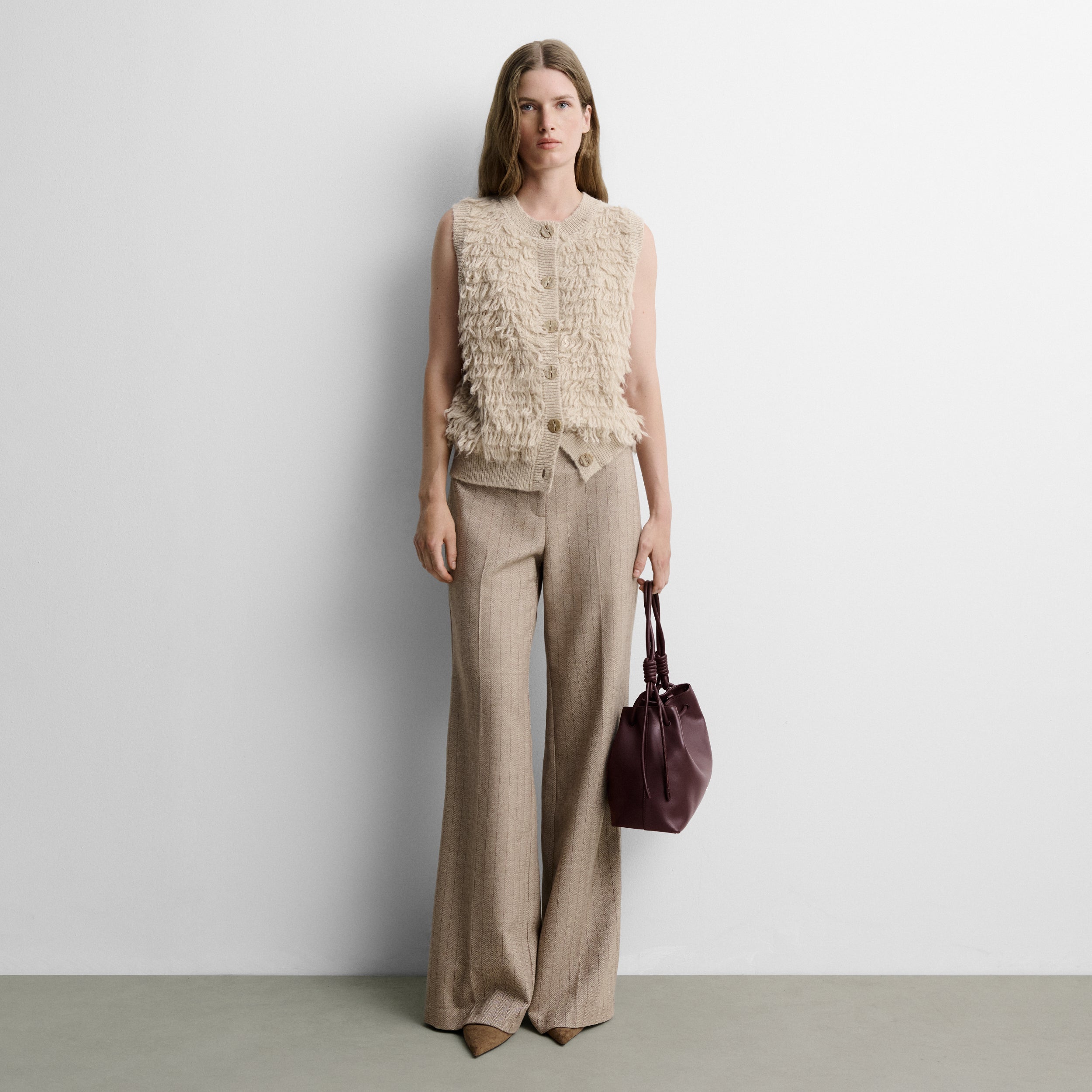Textured knit gilet