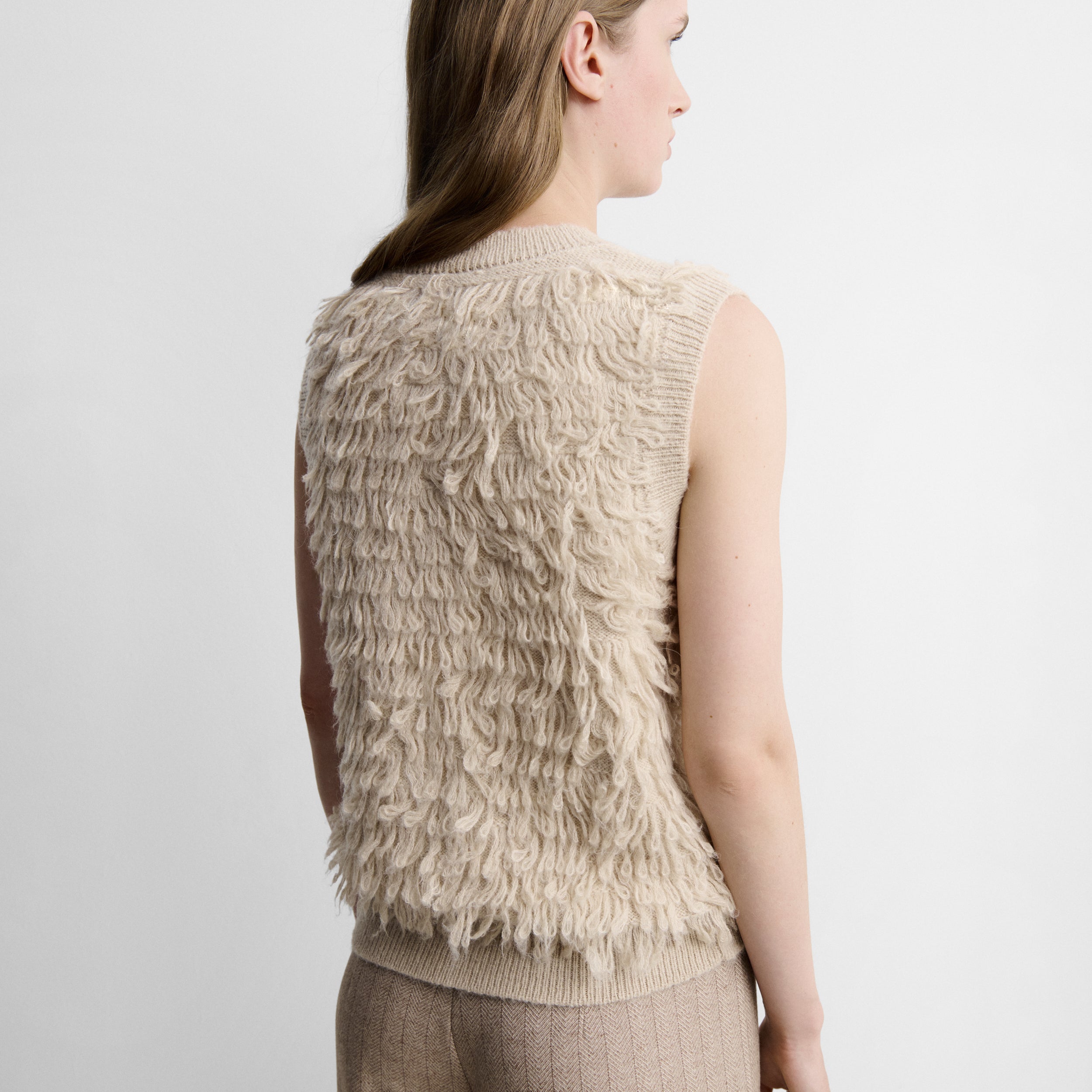 Textured knit gilet