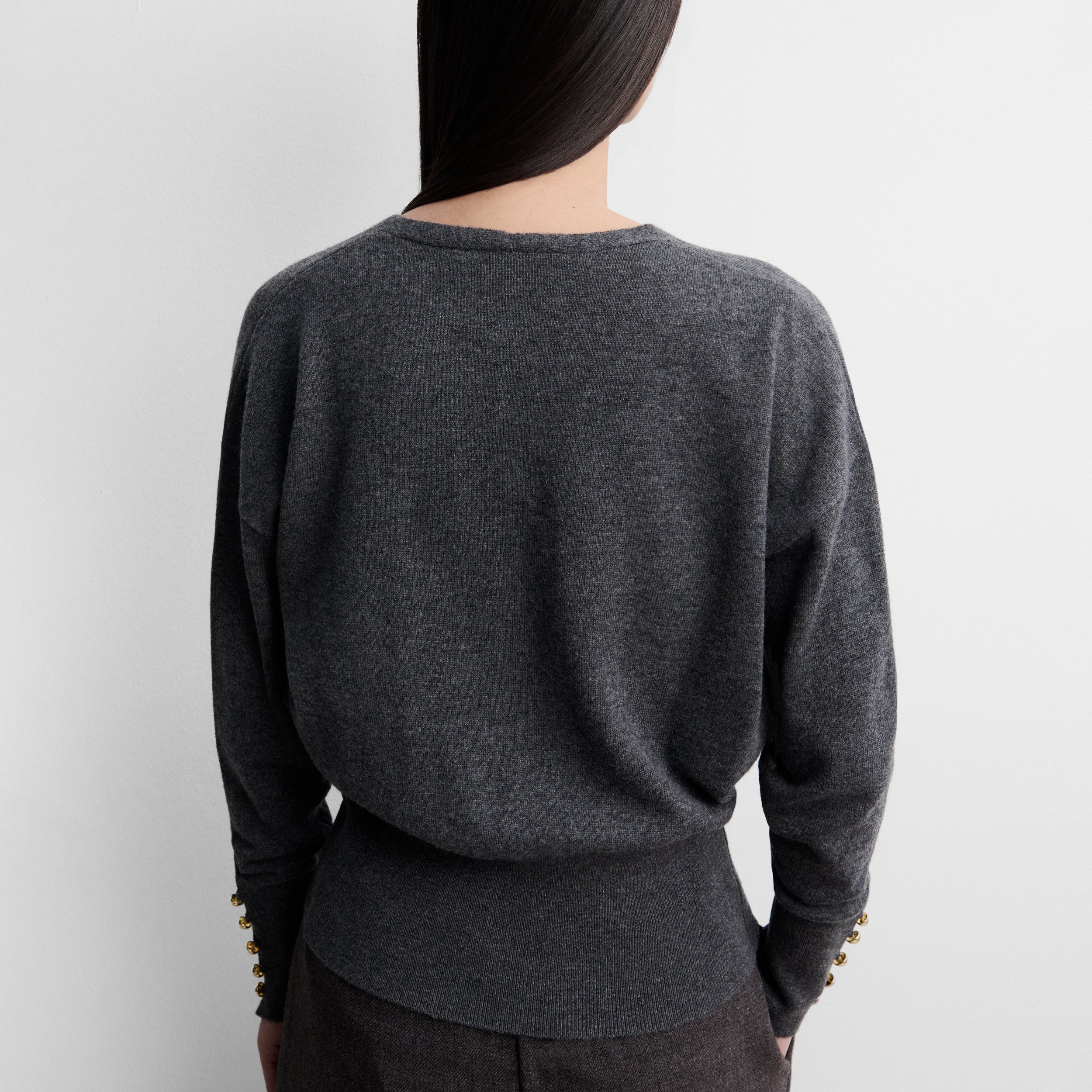 Knit sweater with wrap detail