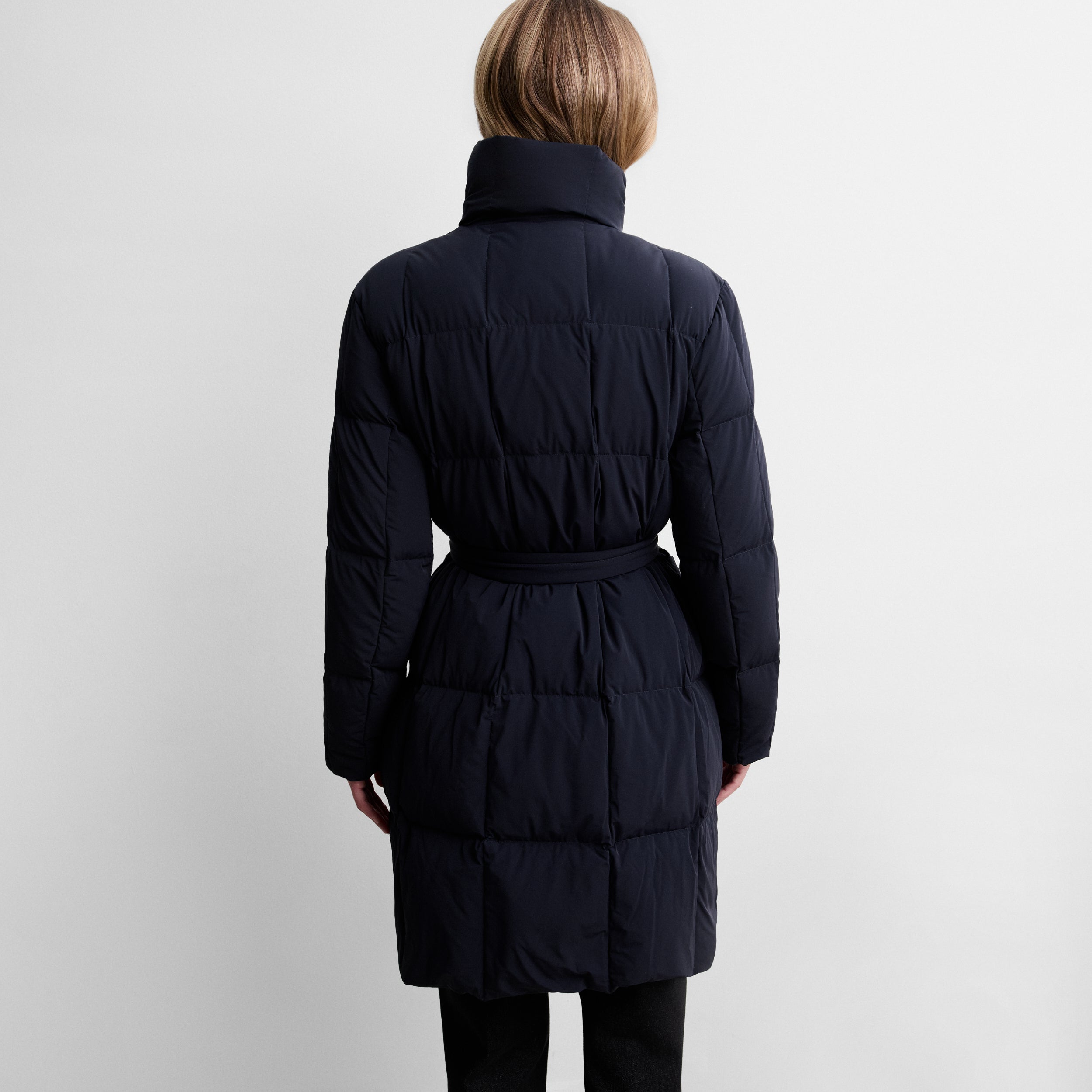 Asymmetric quilted parka