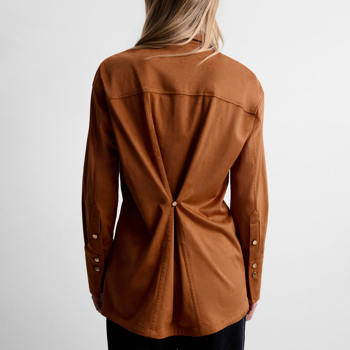 Chemise en suédine à pinces