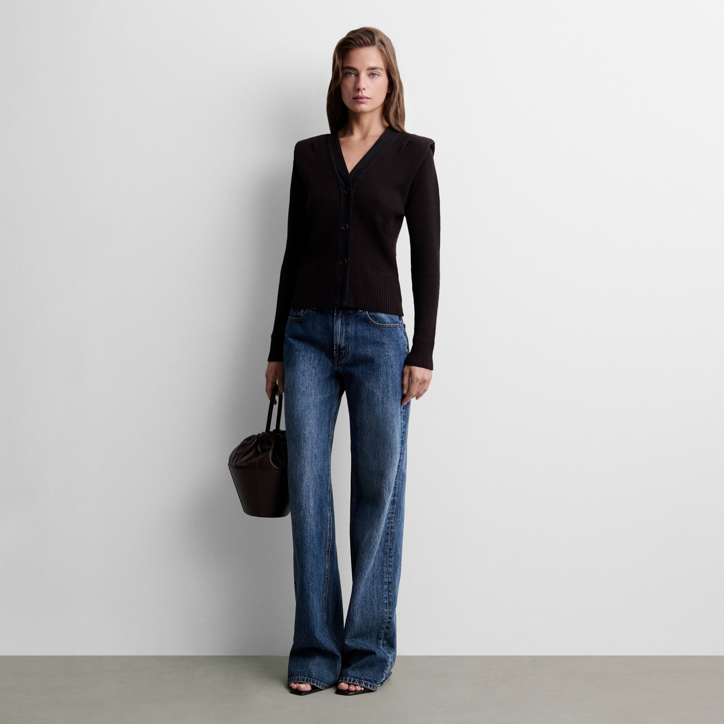 Cardigan en maille à épaulettes