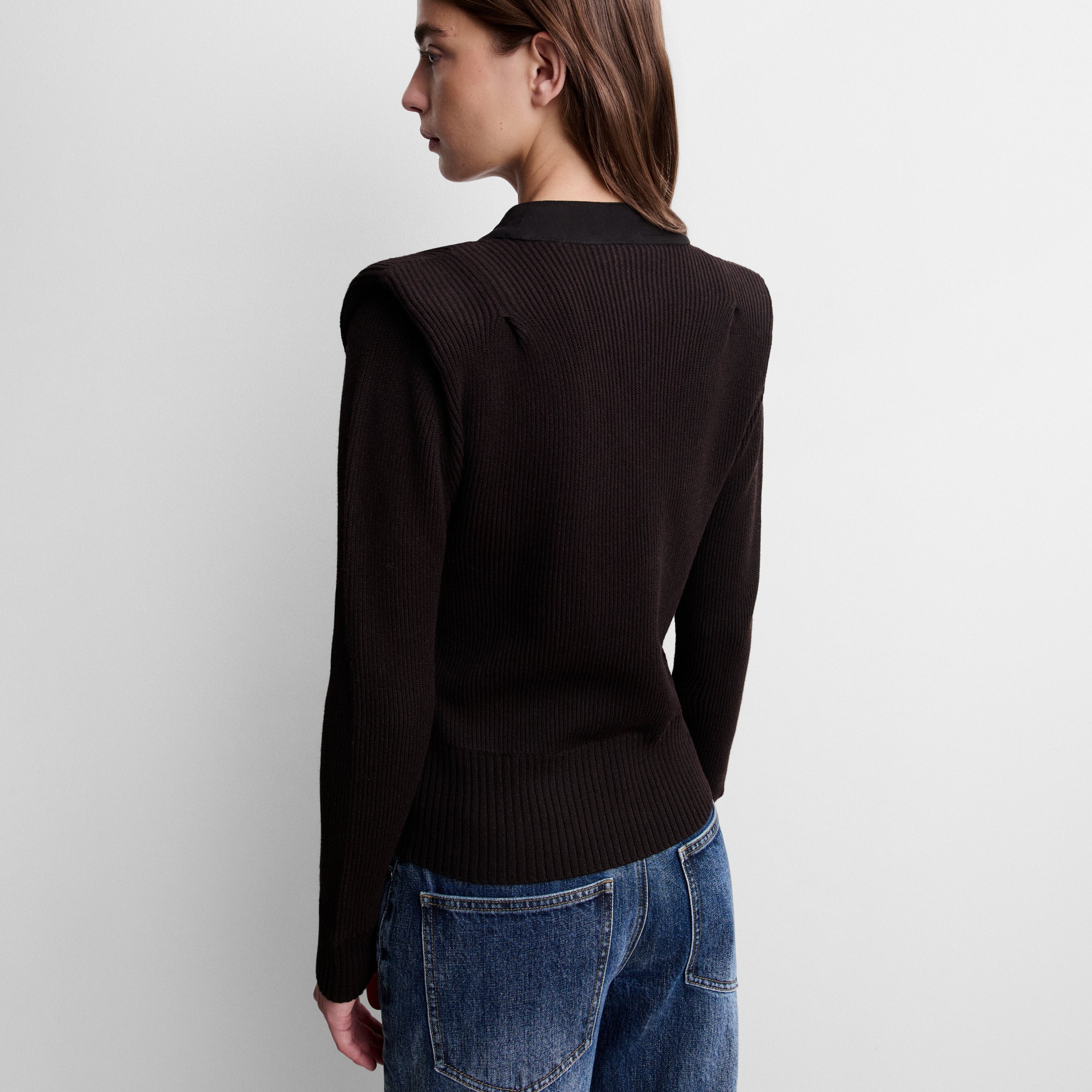 Cardigan en maille à épaulettes