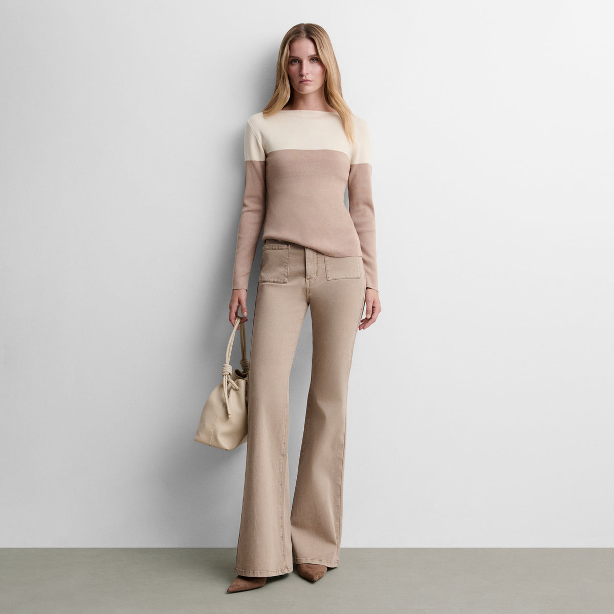 Pull en maille bicolore