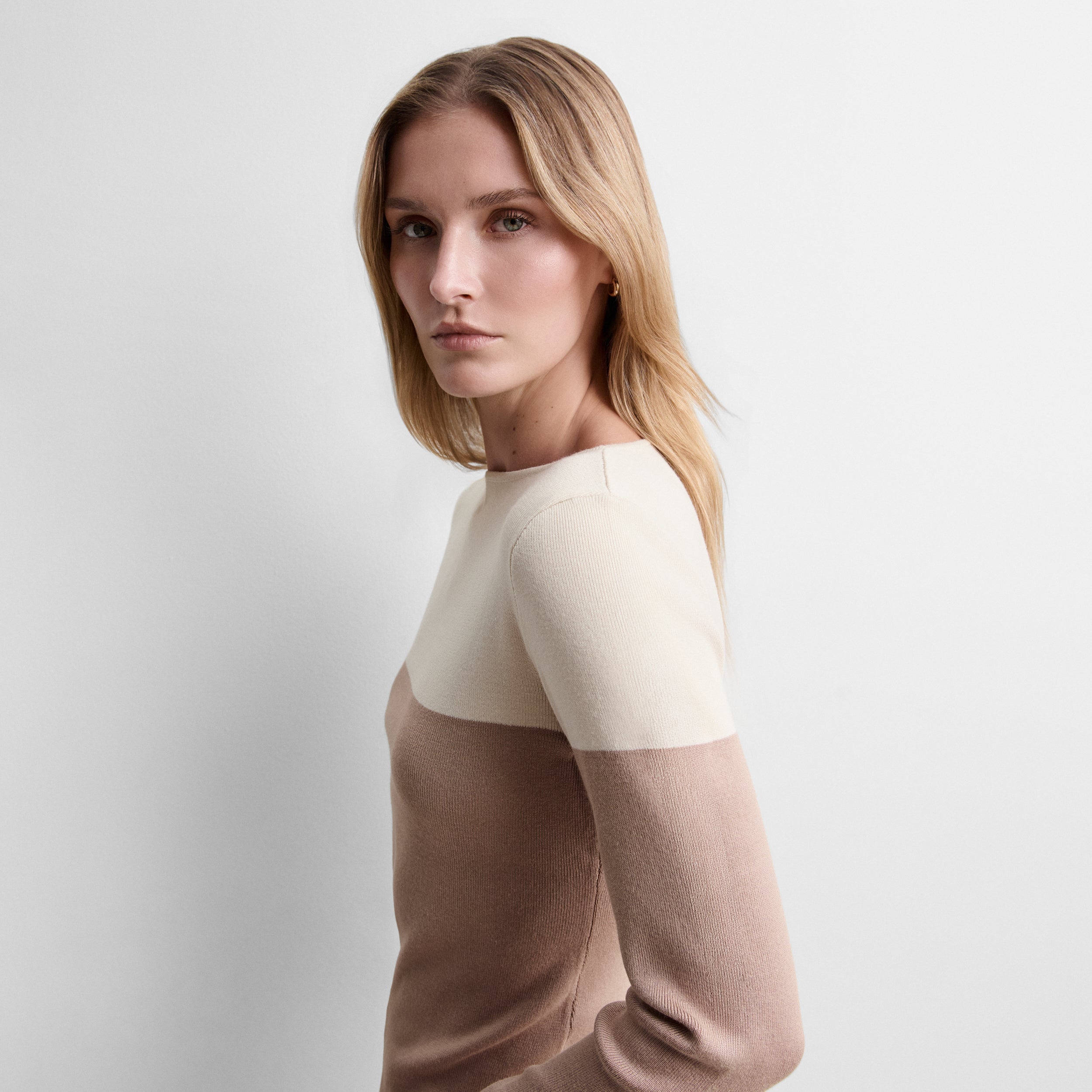 Pull en maille bicolore
