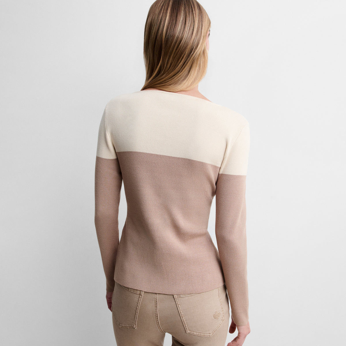 Pull en maille bicolore