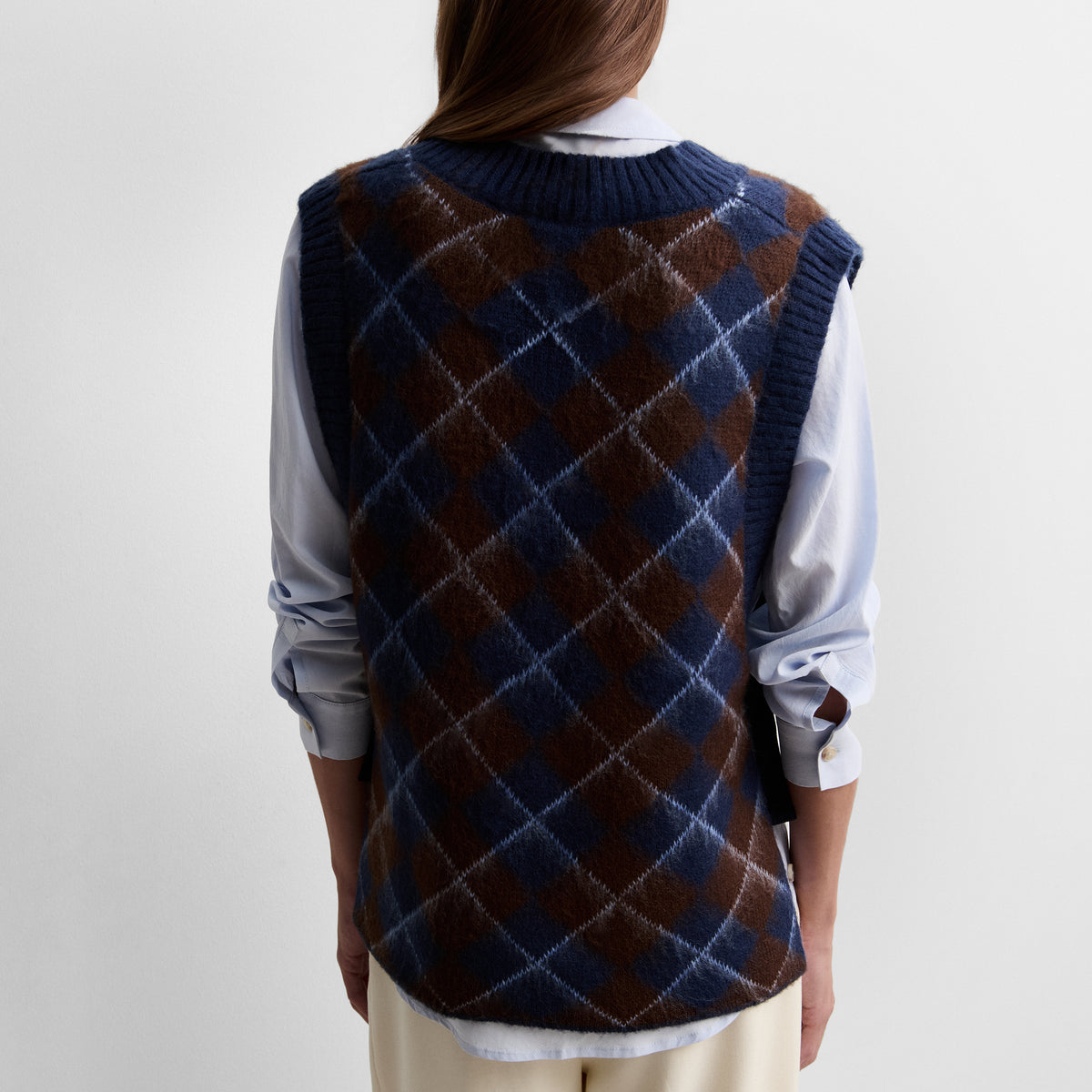 Gilet en maille à losanges