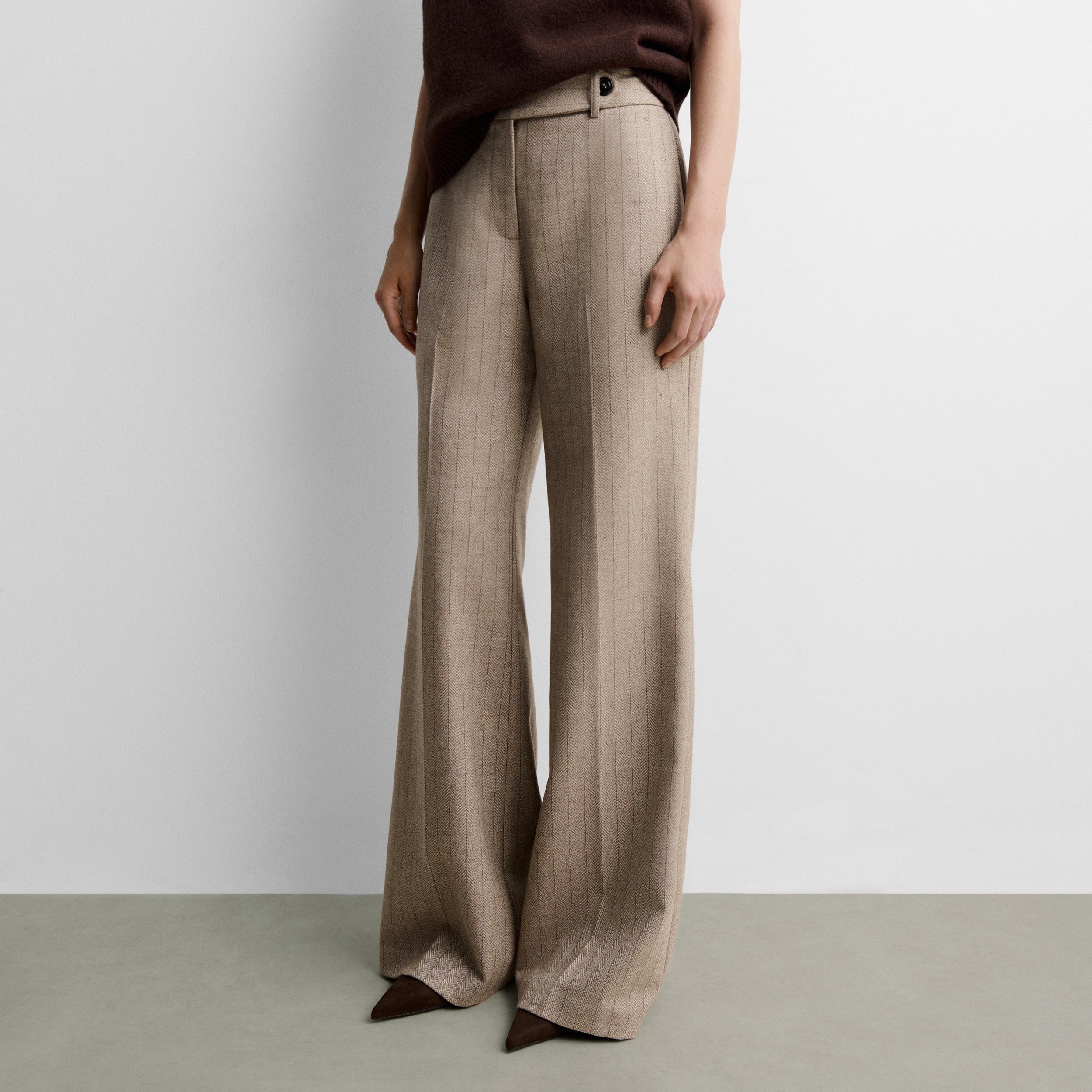 Pantalon évasé à chevrons