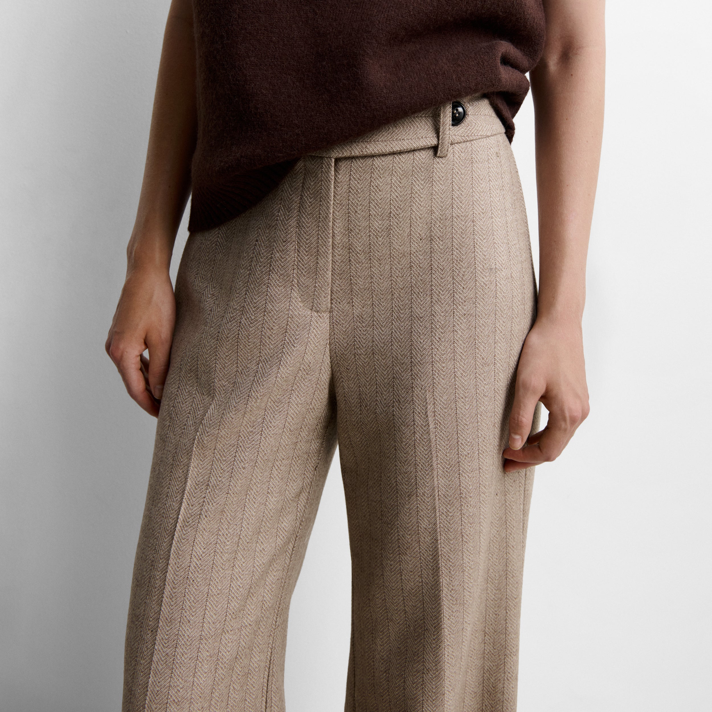 Pantalon évasé à chevrons