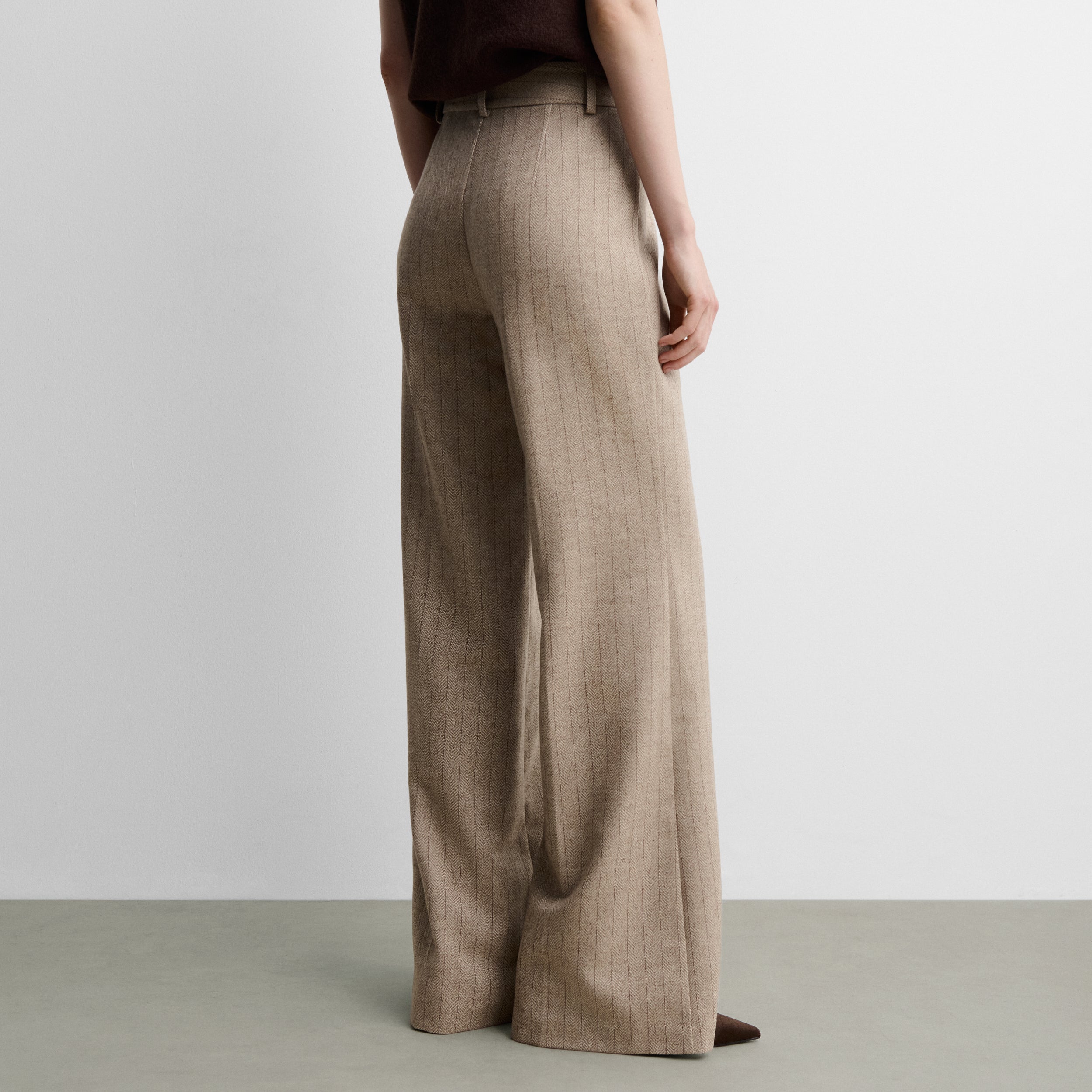Pantalon évasé à chevrons