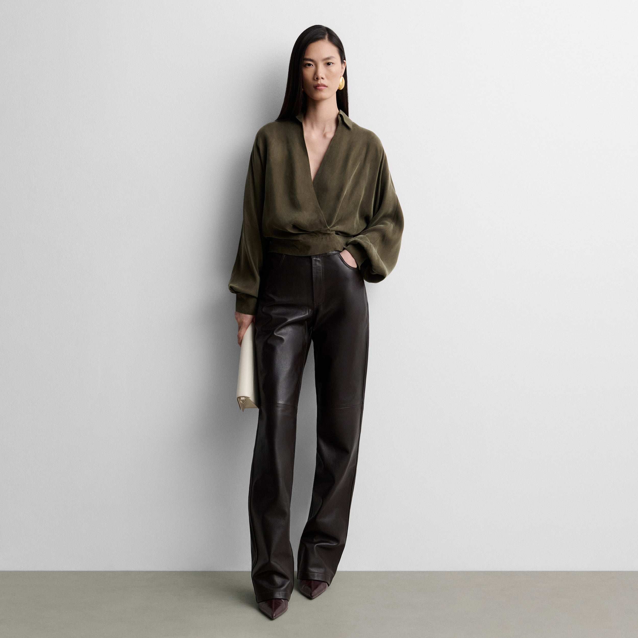 Blouse fluide à col croisé