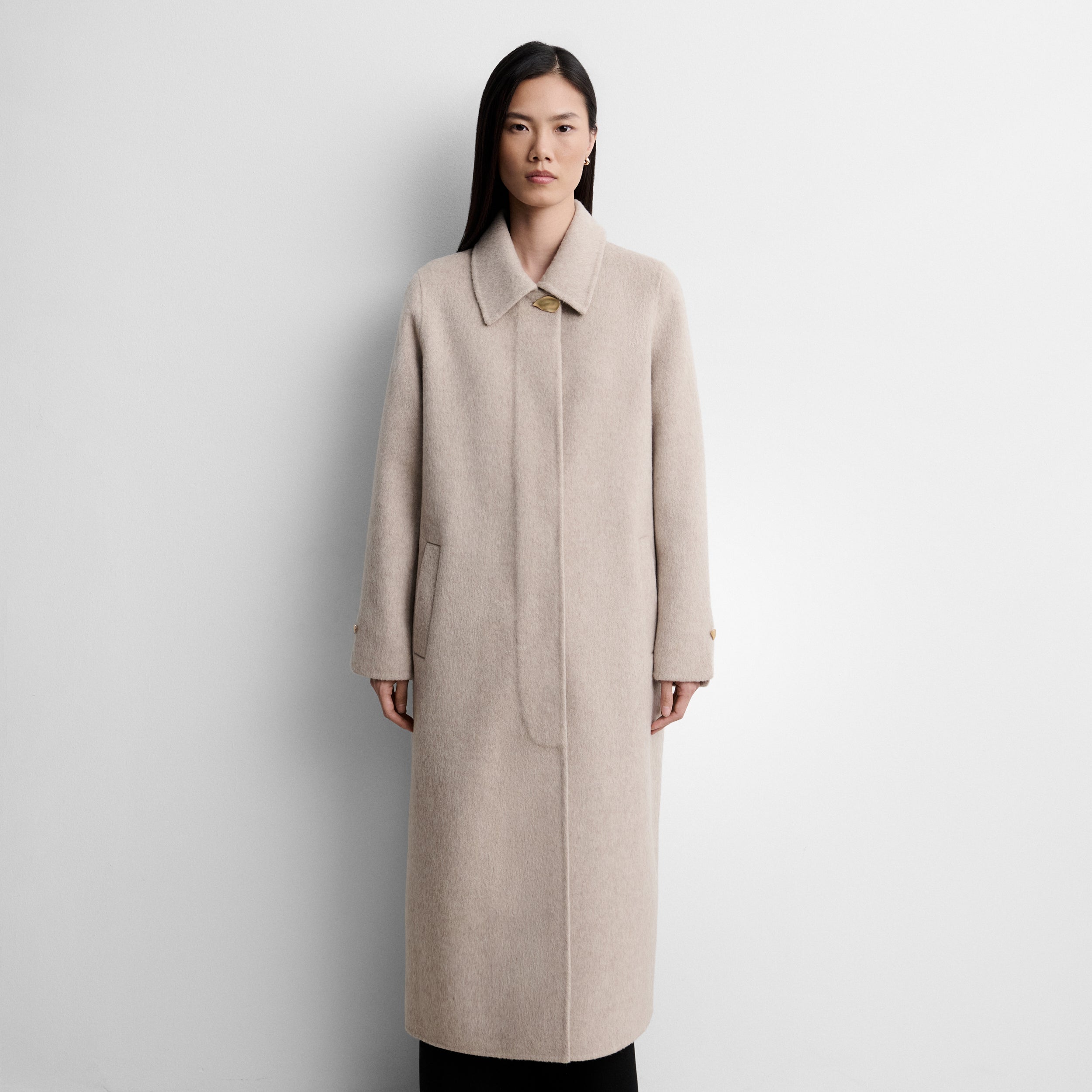 Manteau droit double face
