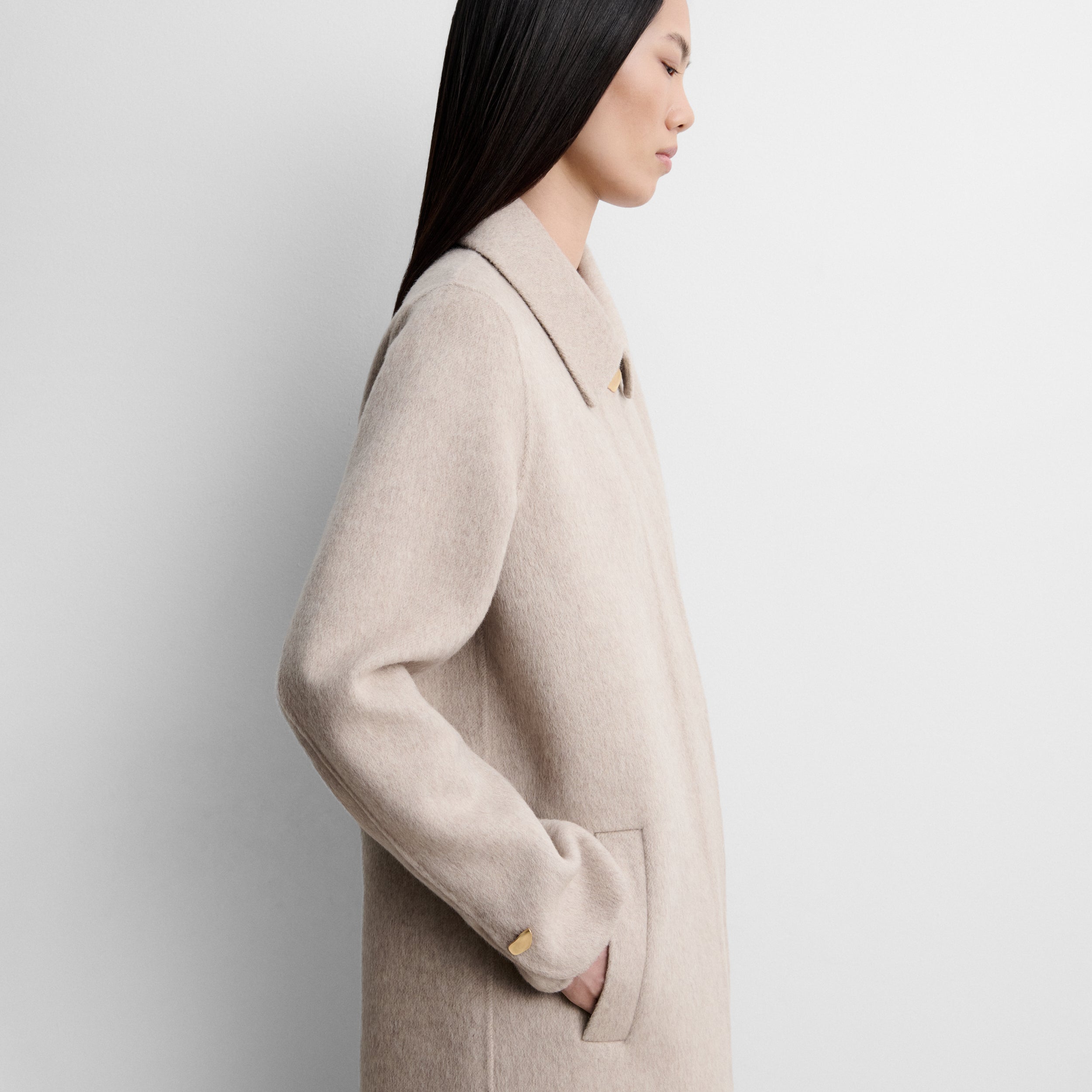 Manteau droit double face