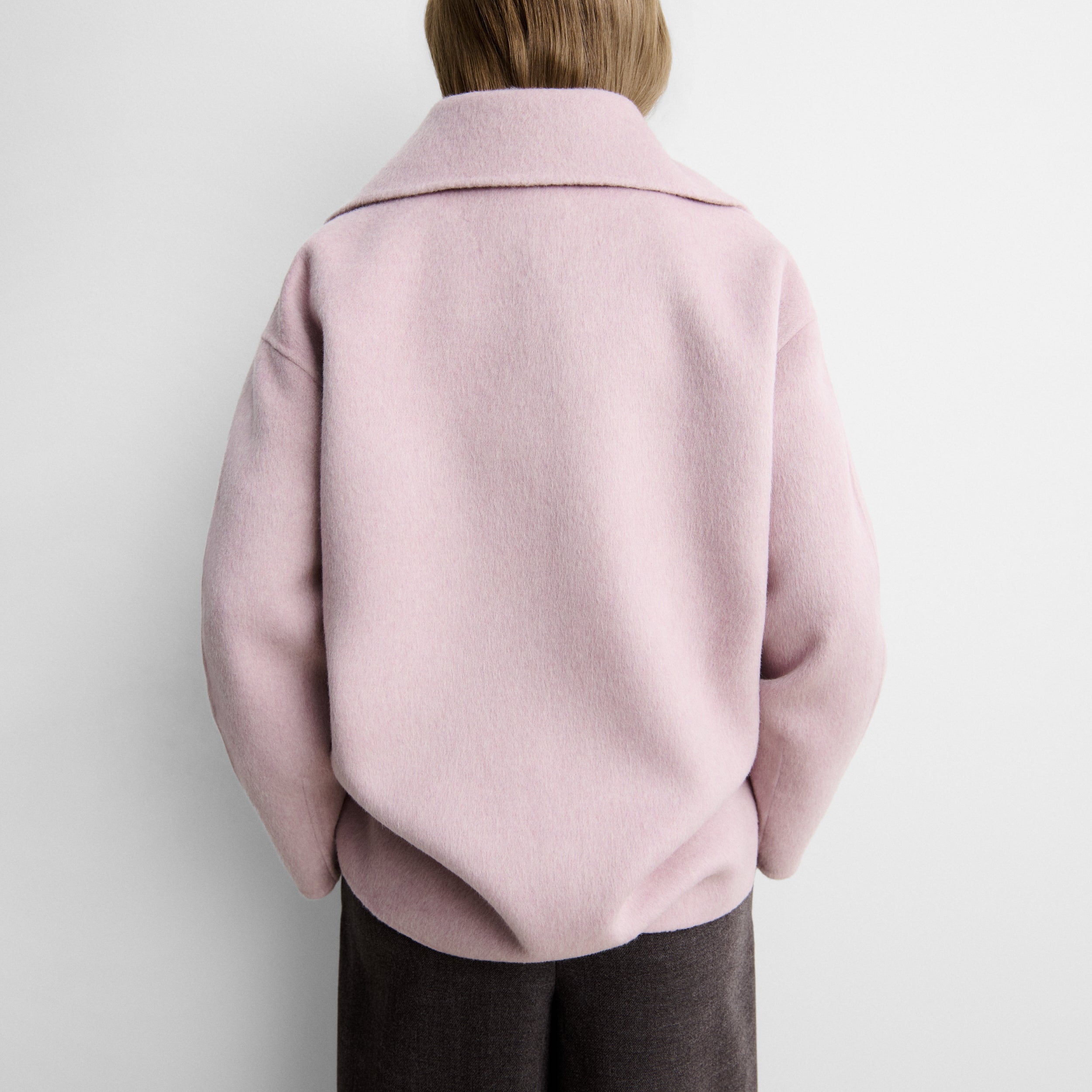 Double-faced wool long jacket