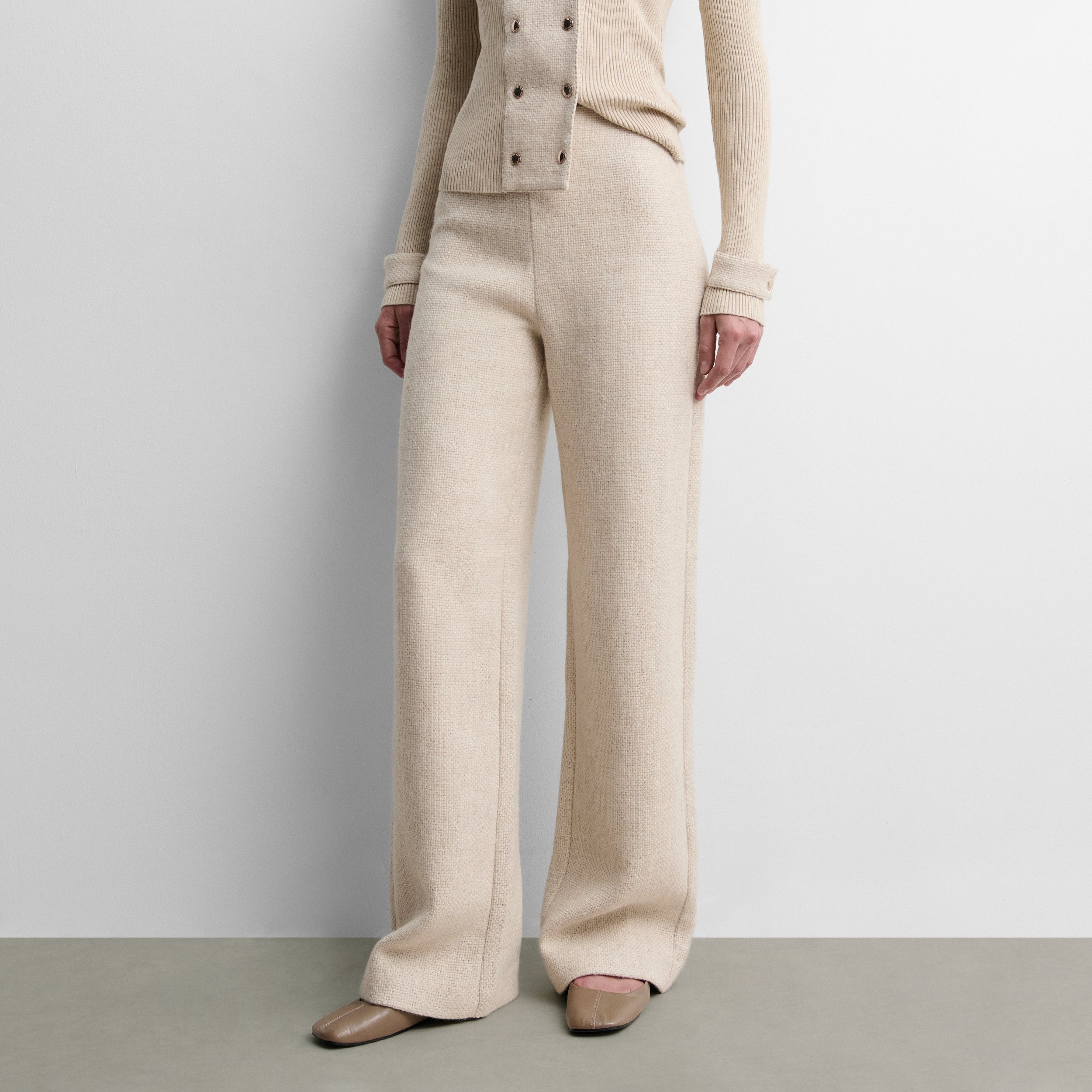 Straight tweed trousers