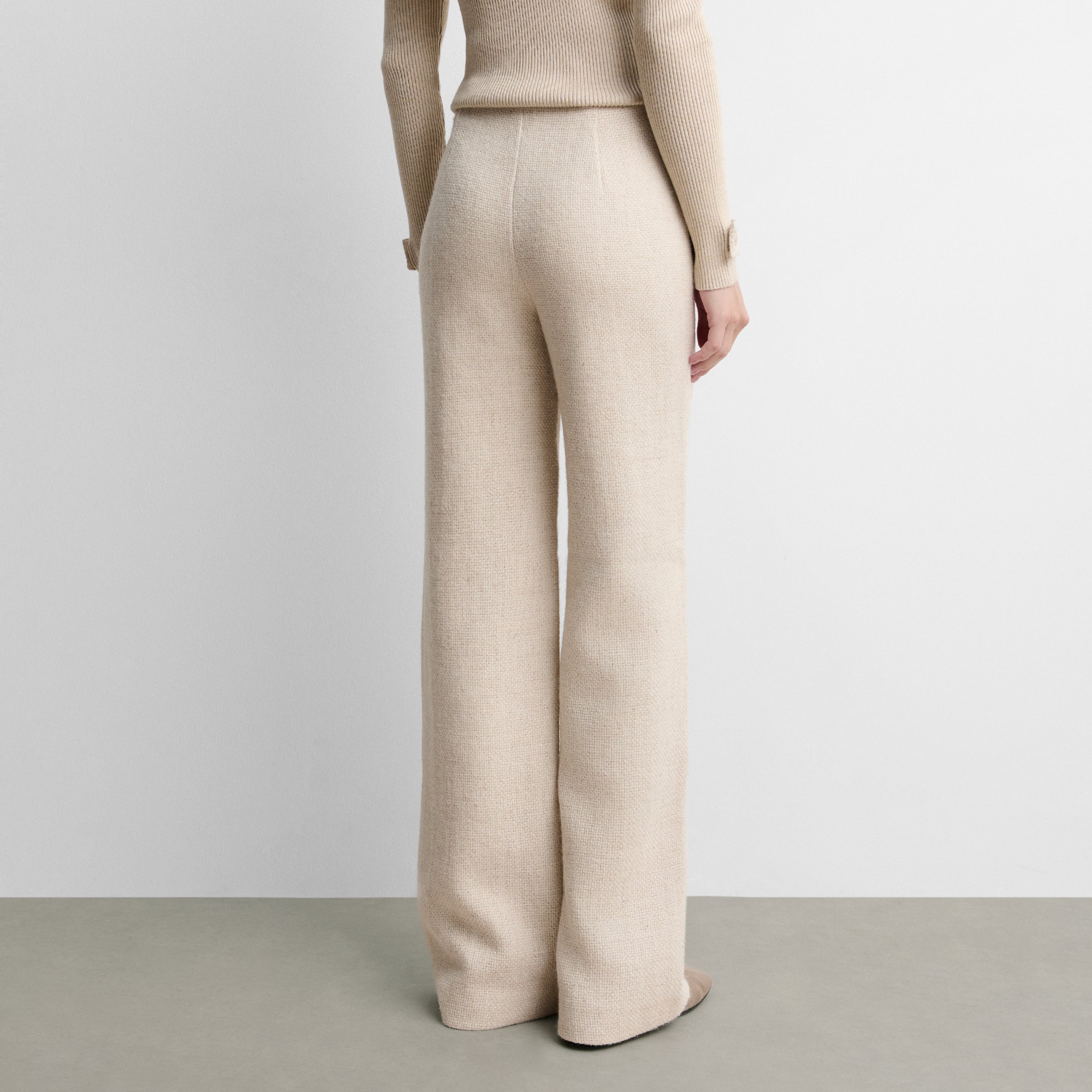 Straight tweed trousers