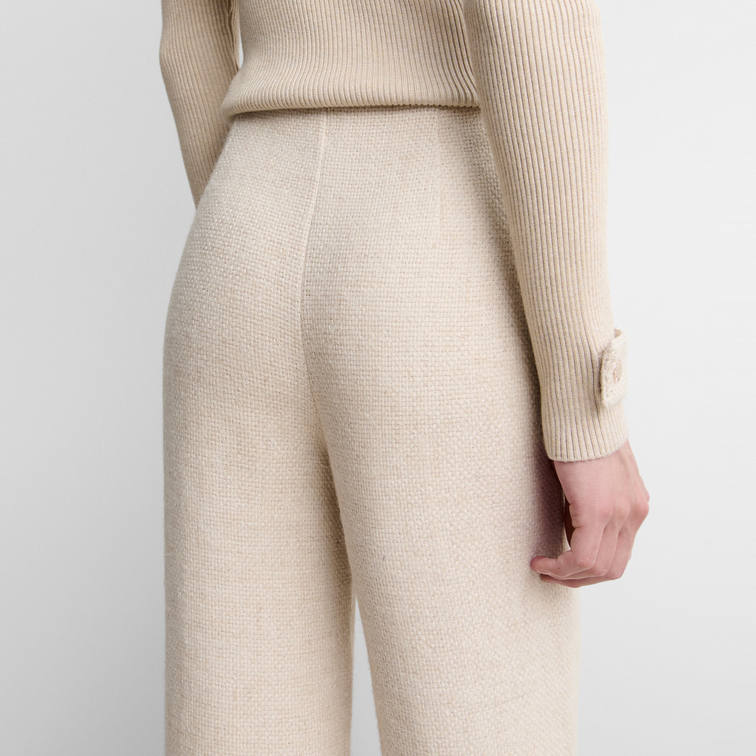 Straight tweed trousers