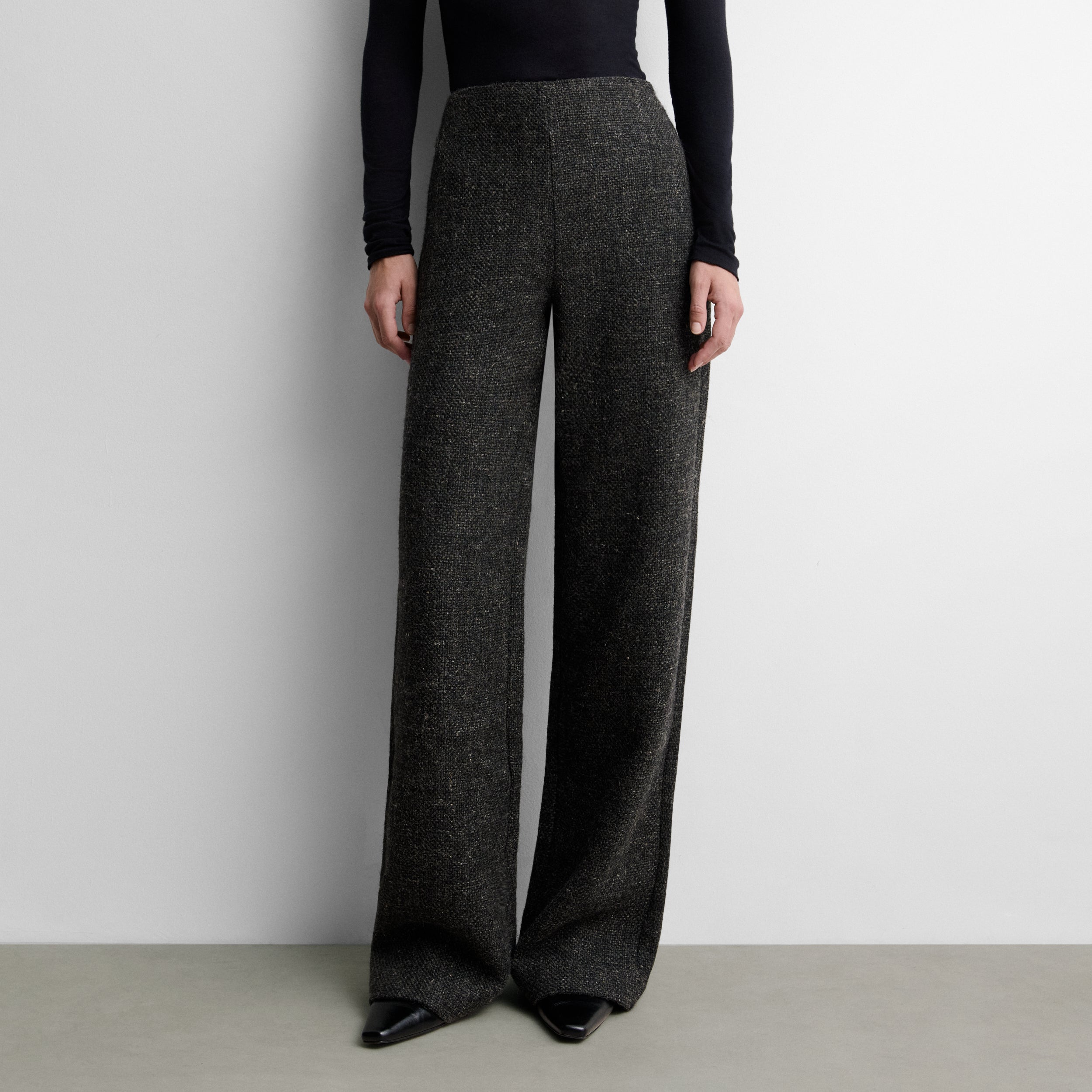 Straight tweed trousers