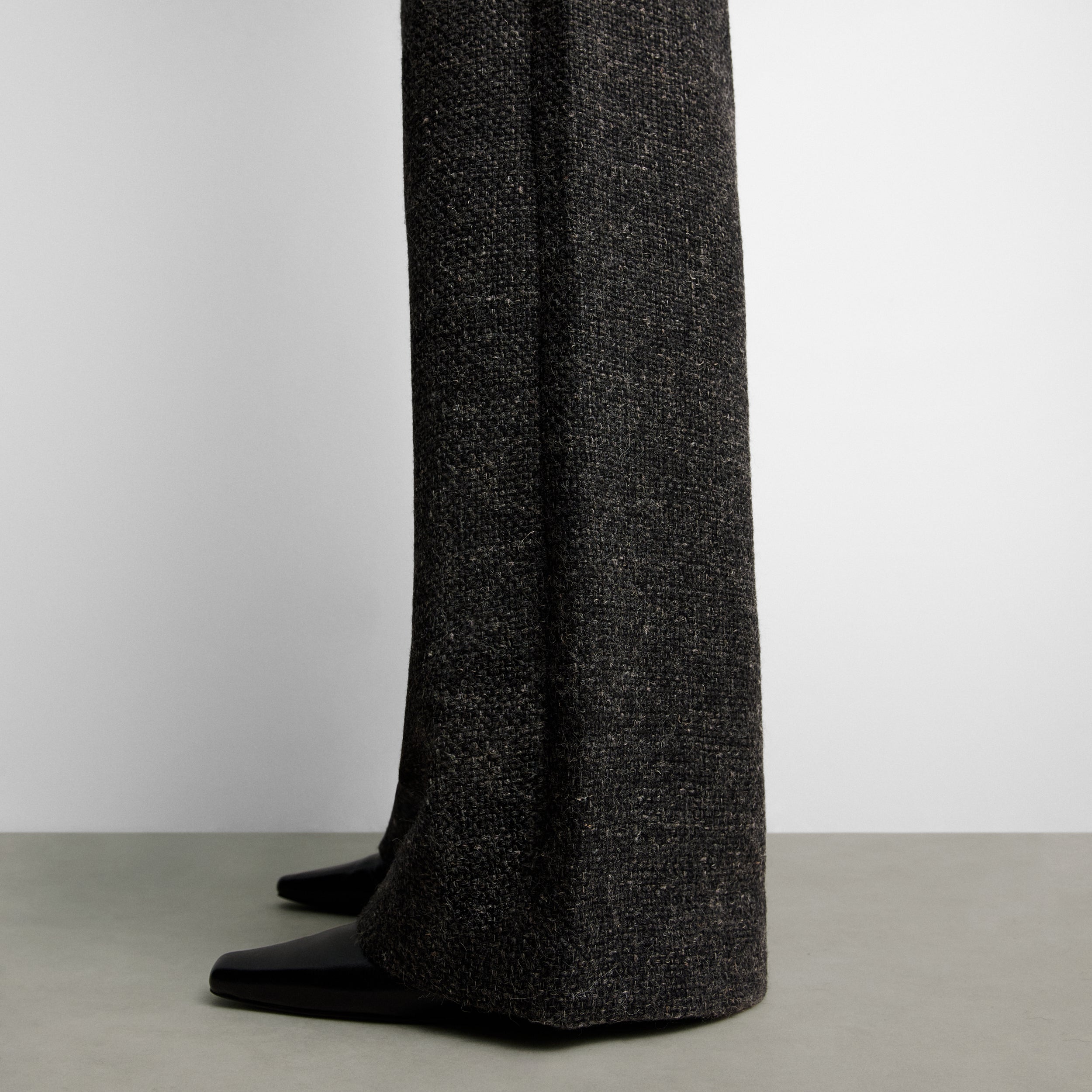 Straight tweed trousers